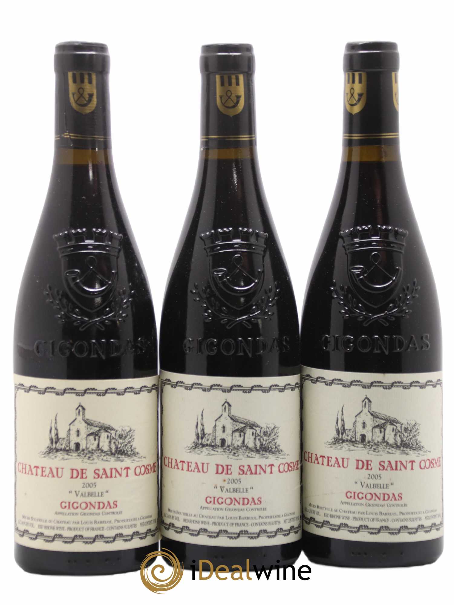 Gigondas Valbelle Saint Cosme 2005 - Lot de 3 bouteilles - 0