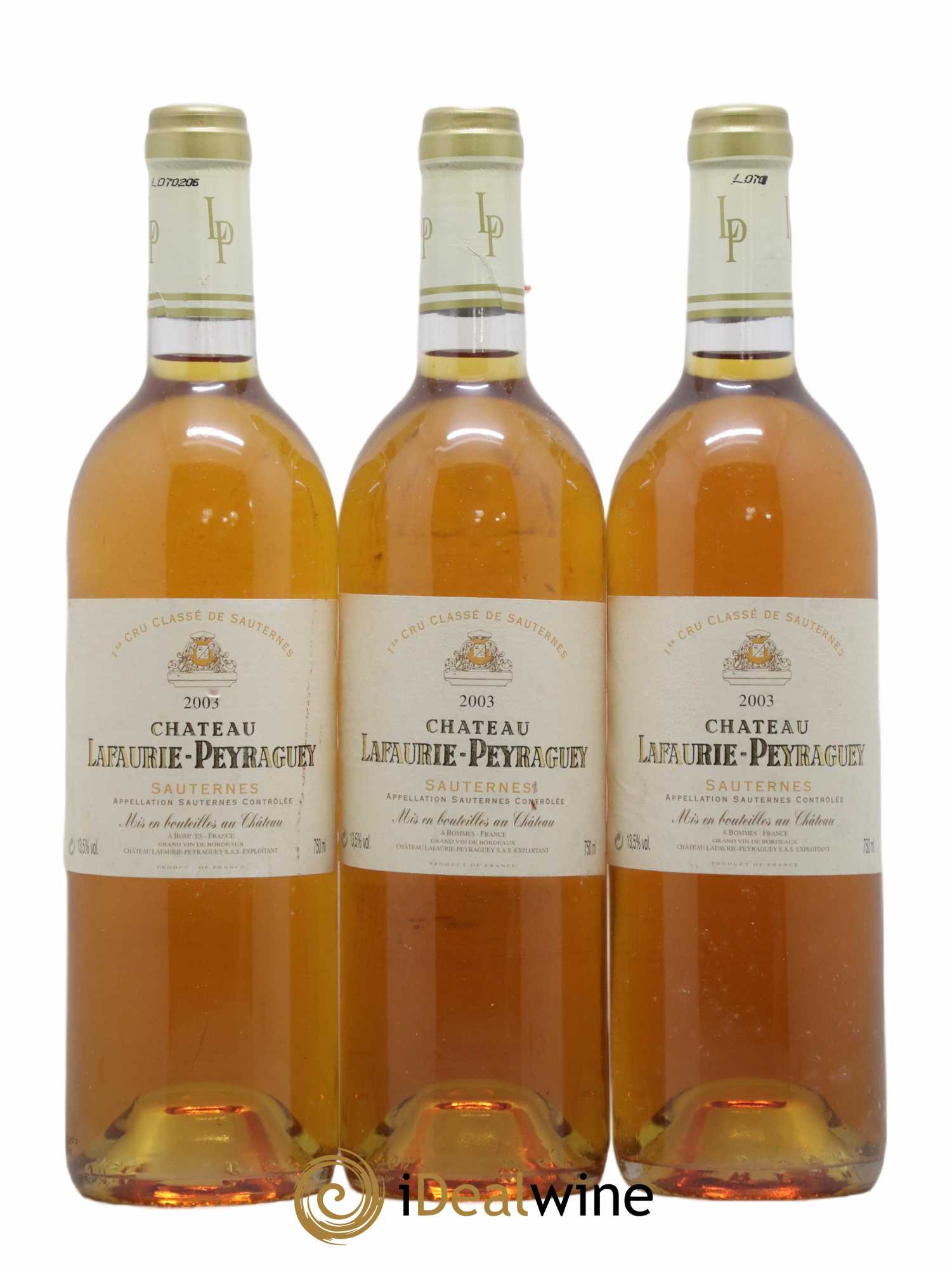 Château Lafaurie-Peyraguey 1er Grand Cru Classé 2003 - Lotto di 3 bottiglie - 0
