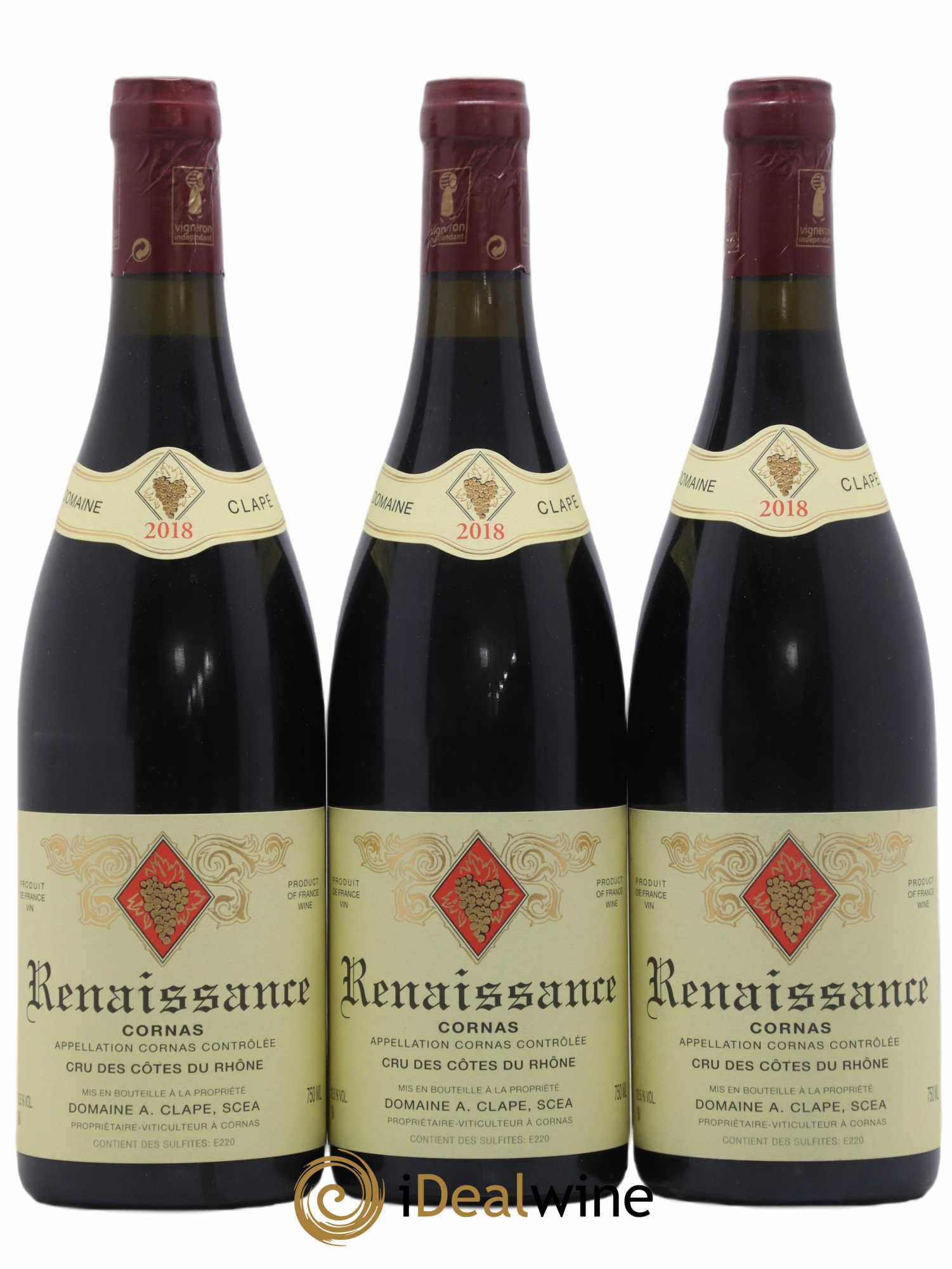 Cornas Renaissance Auguste Clape 2018 - Lot de 3 bouteilles - 0
