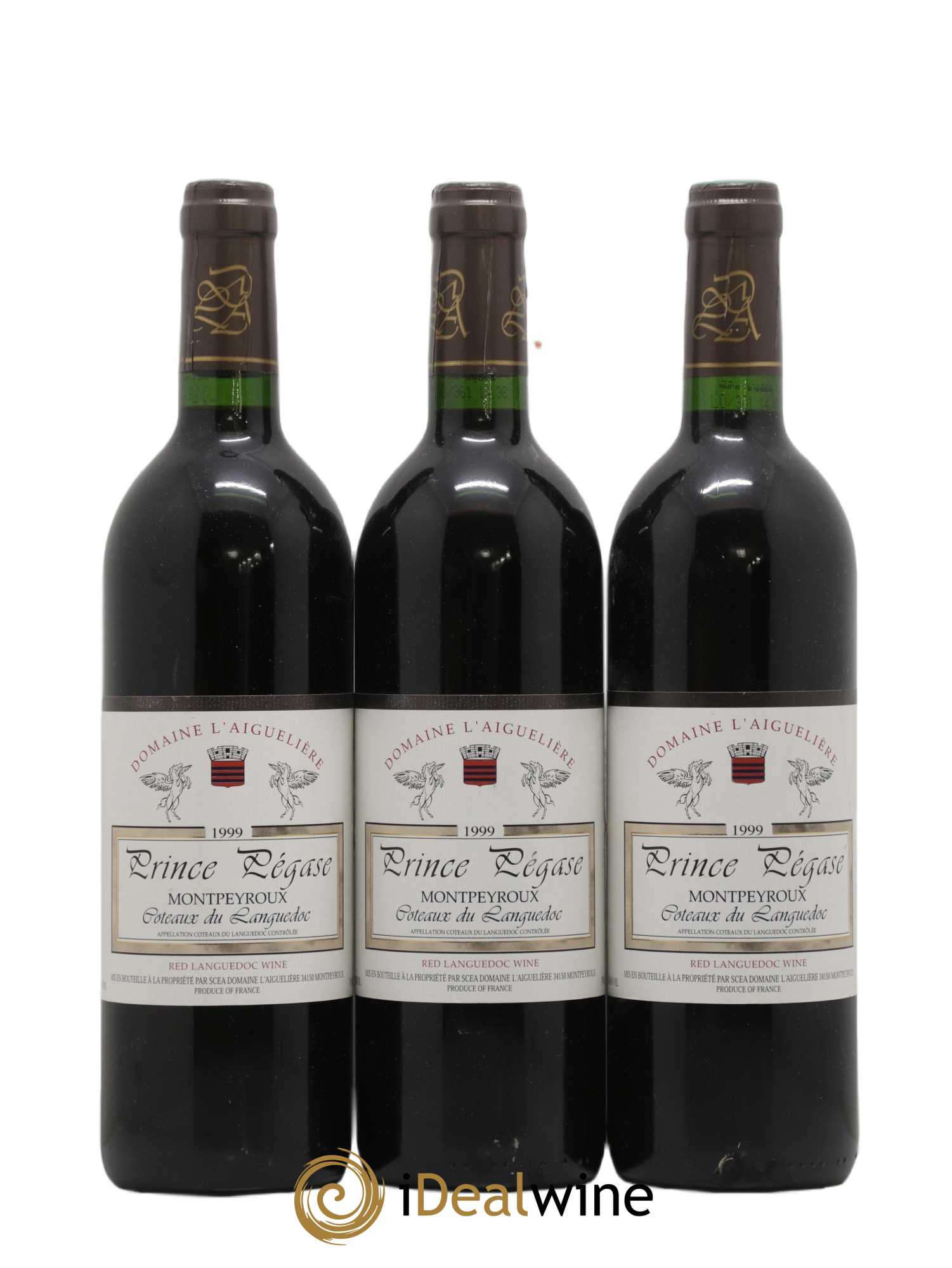 Coteaux du Languedoc Montpeyroux Prince Pégase Domaine Aiguelière 1999 - Posten von 3 Flaschen - 0