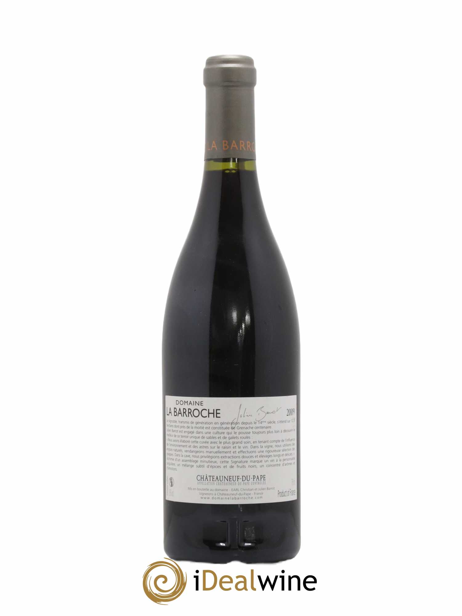 Châteauneuf-du-Pape La Barroche (Domaine de) Signature Julien Barrot 2009 - Lot de 1 bouteille - 1