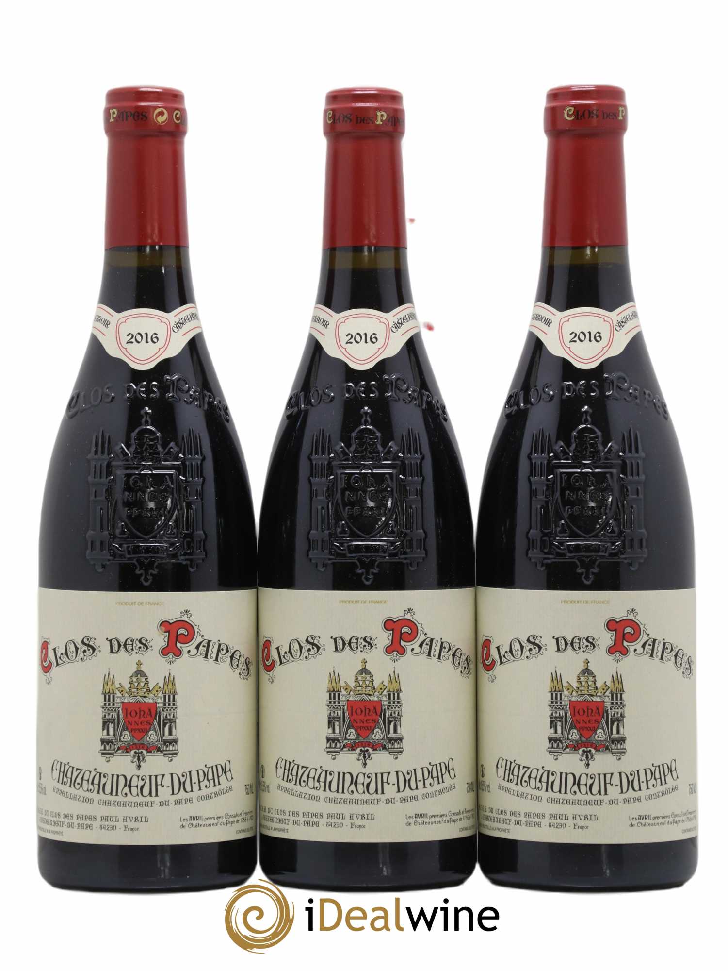 Châteauneuf-du-Pape Clos des Papes - Paul Avril 2016 - Lot de 3 bouteilles - 0