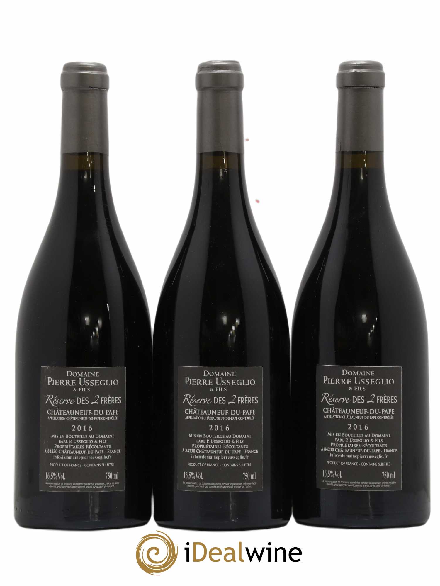 Châteauneuf-du-Pape Réserve des 2 frères Pierre Usseglio & Fils 2016 - Lot de 3 bouteilles - 1