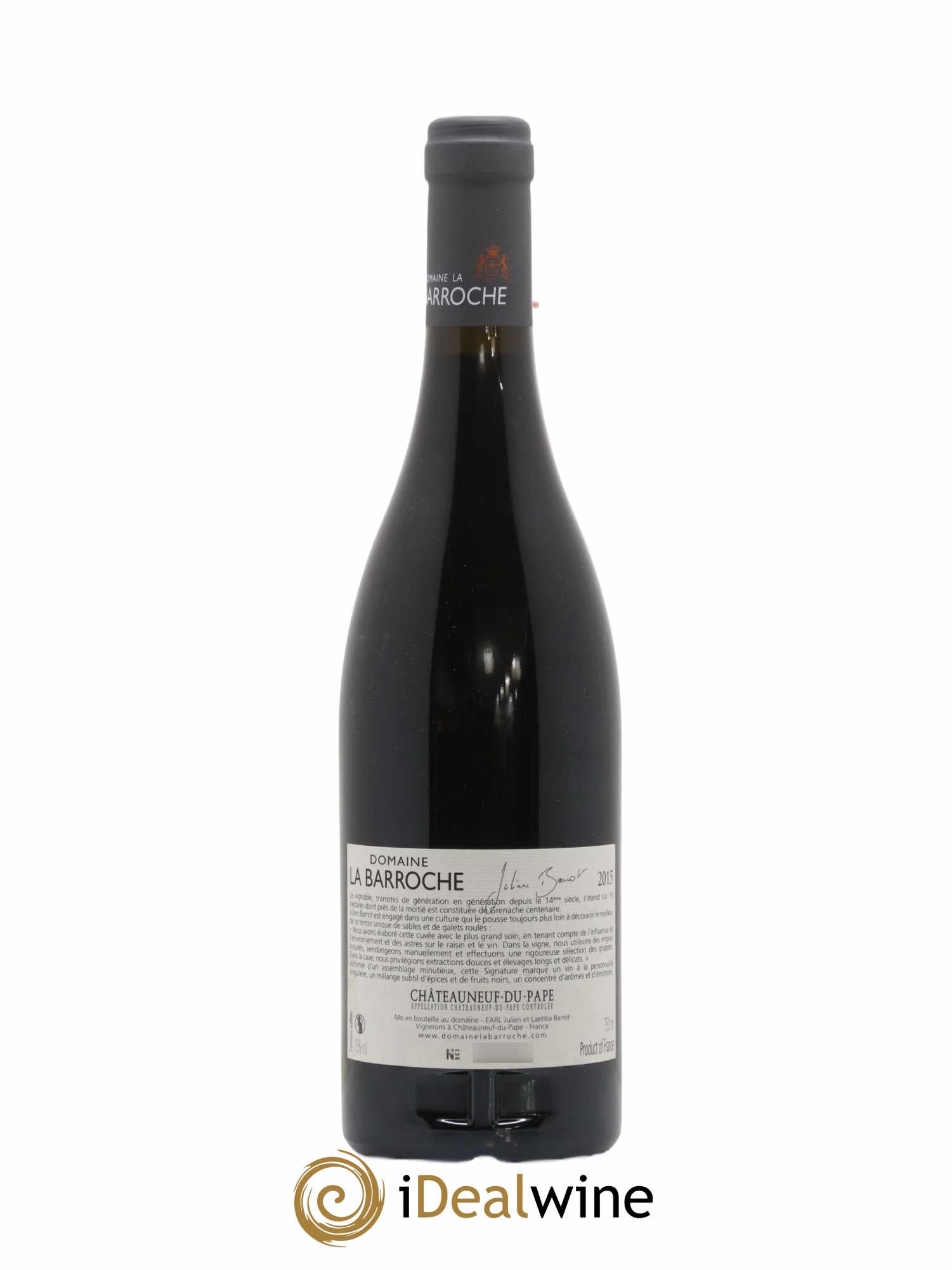Châteauneuf-du-Pape La Barroche (Domaine de) Signature Julien Barrot 2015 - Lot de 1 bouteille - 1