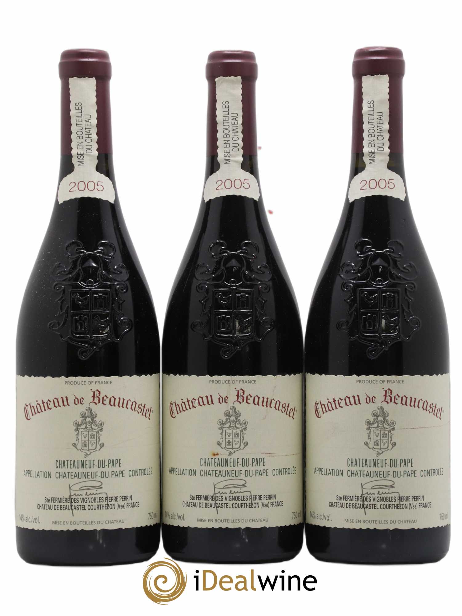 Châteauneuf-du-Pape Château de Beaucastel Famille Perrin 2005 - Lot de 3 bouteilles - 0