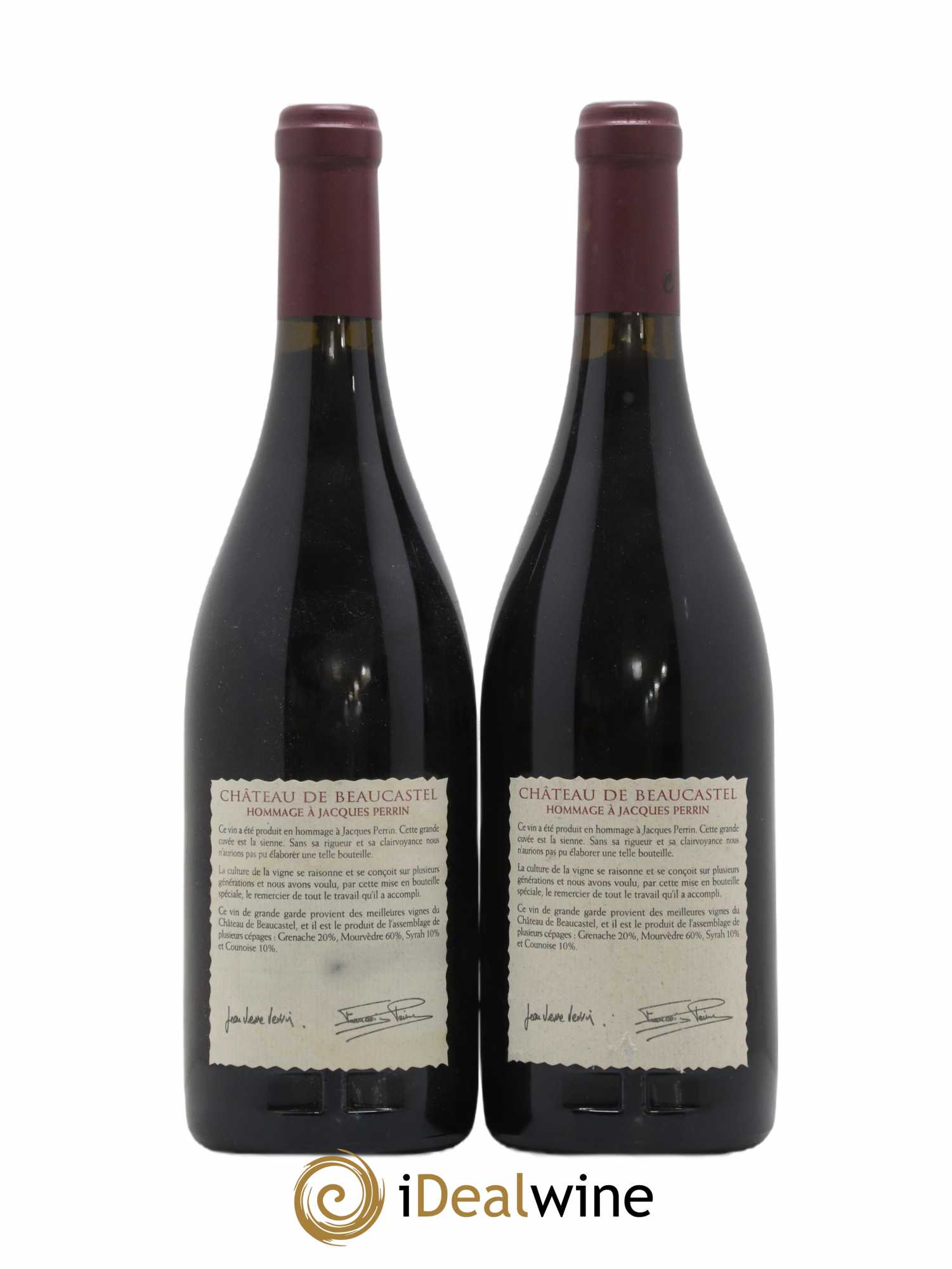 Châteauneuf-du-Pape Château de Beaucastel Hommage à Jacques Perrin Famille Perrin 2001 - Lot de 2 bouteilles - 1