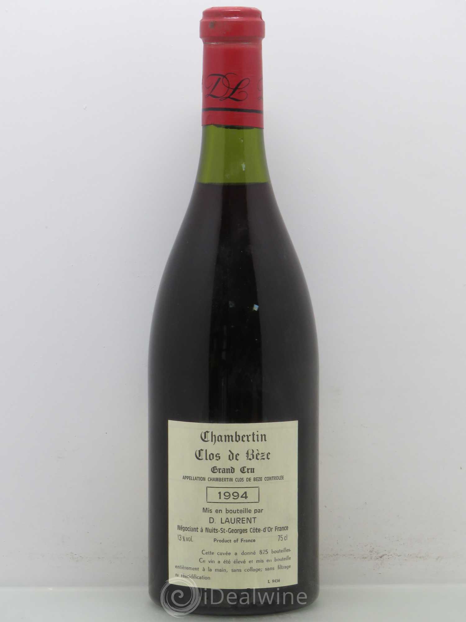 Chambertin Clos de Bèze Grand Cru Grande cuvée Vieilles vignes Dominique Laurent 1994 - Lot de 1 bouteille - 1