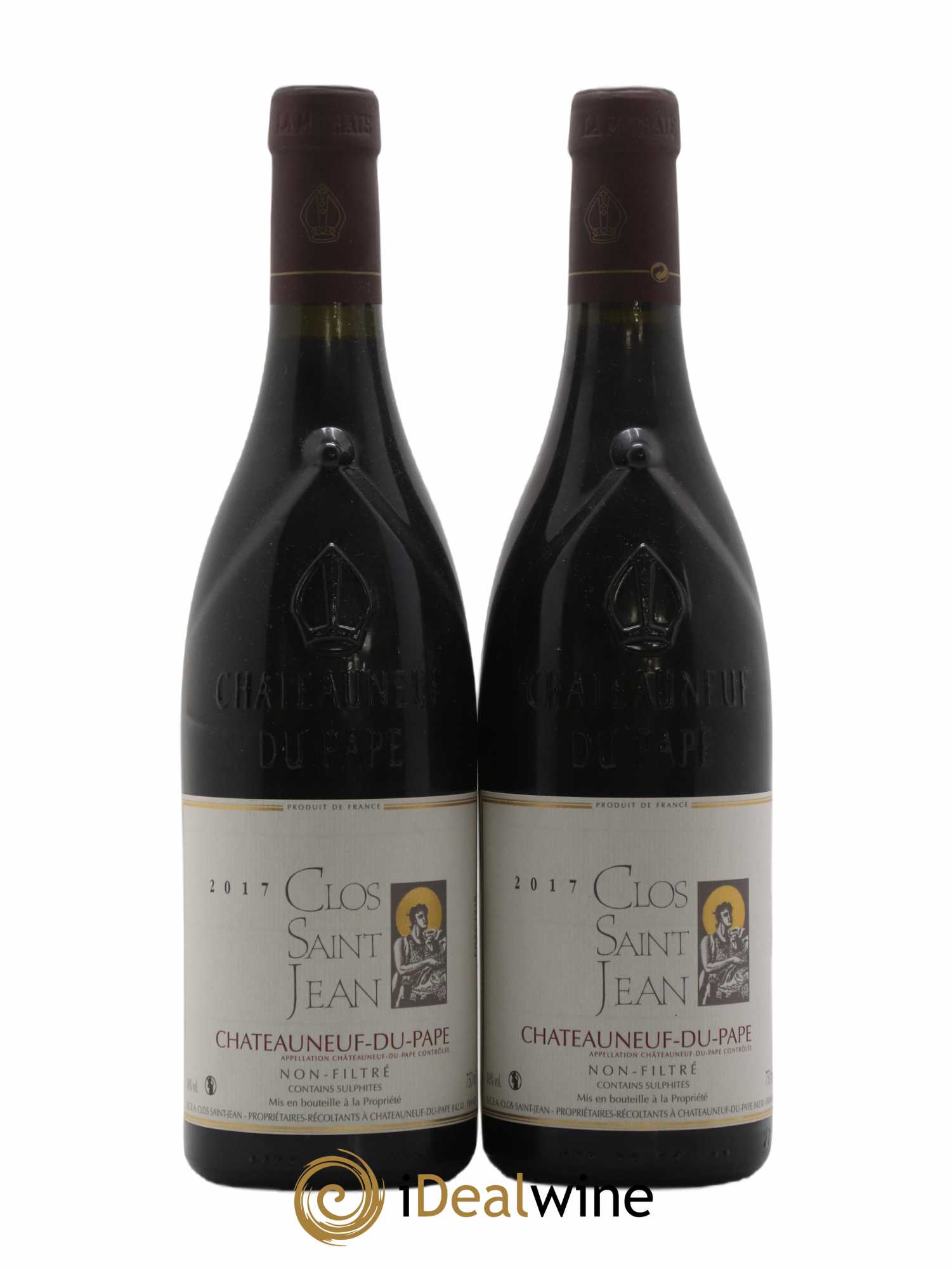 Châteauneuf-du-Pape Clos Saint-Jean Pascal et Vincent Maurel 2017 - Lot de 2 bouteilles - 0