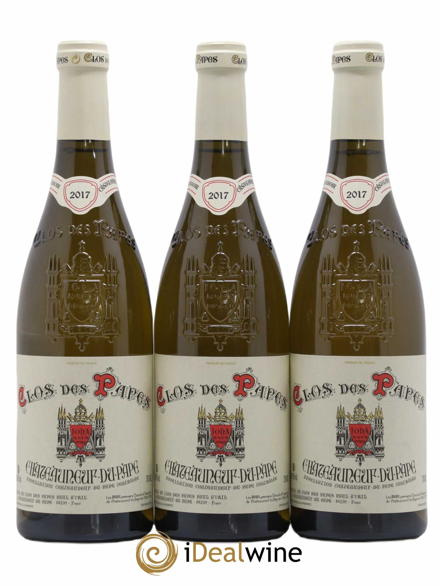Châteauneuf-du-Pape Clos des Papes - Paul Avril 2017 - Lot de 3 bouteilles - 0