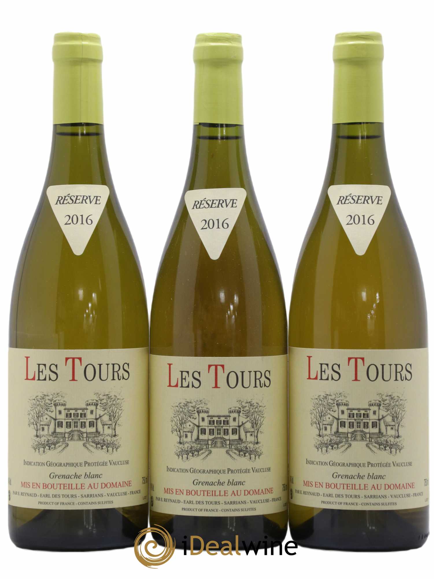 Vaucluse (Vin de Pays de Vaucluse) Les Tours Grenache Blanc Emmanuel Reynaud 2016 - Lot de 3 bouteilles - 0