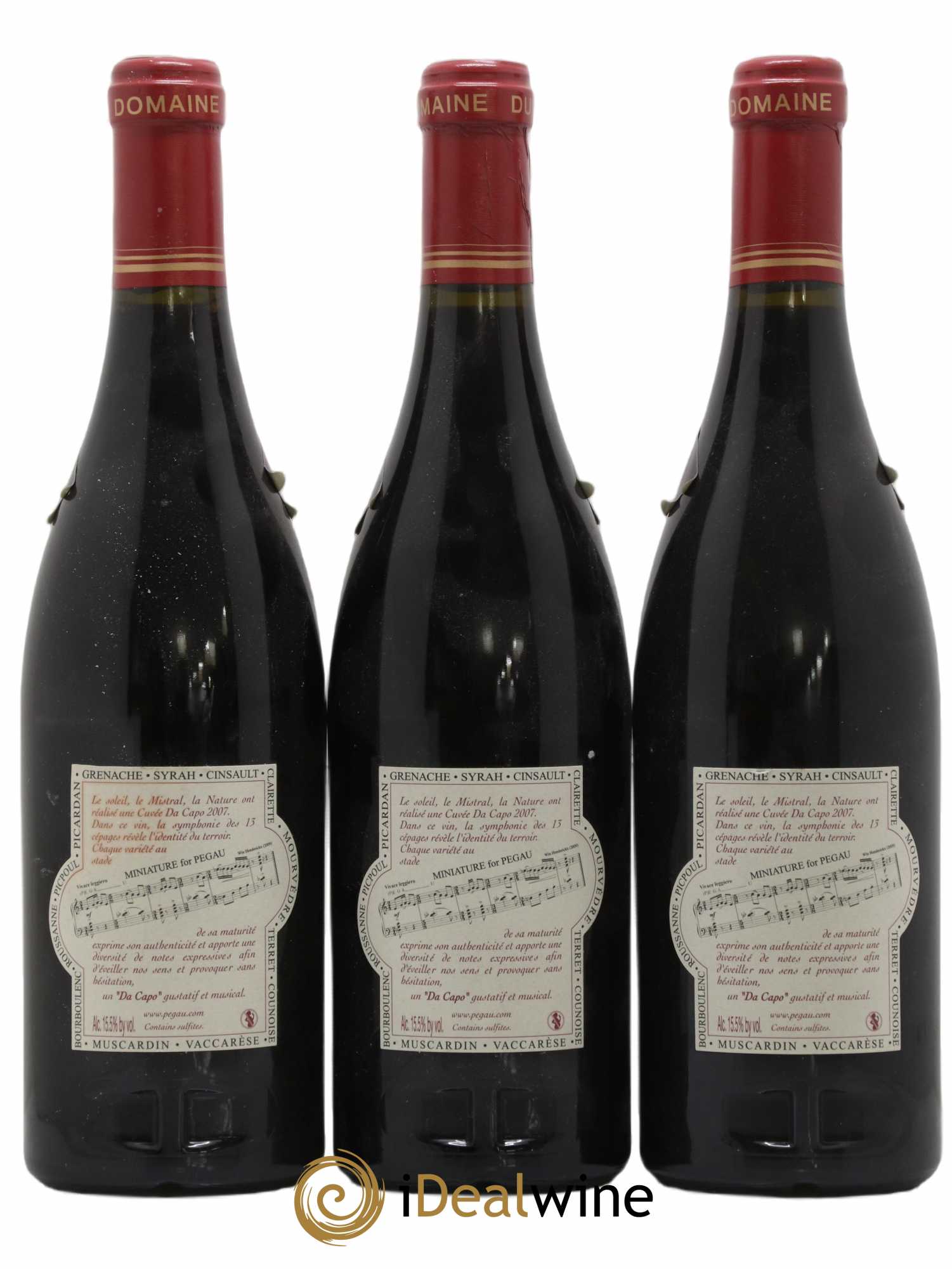 Châteauneuf-du-Pape Domaine du Pégau Cuvée Da Capo Paul et Laurence Féraud 2007 - Lot de 3 bouteilles - 1