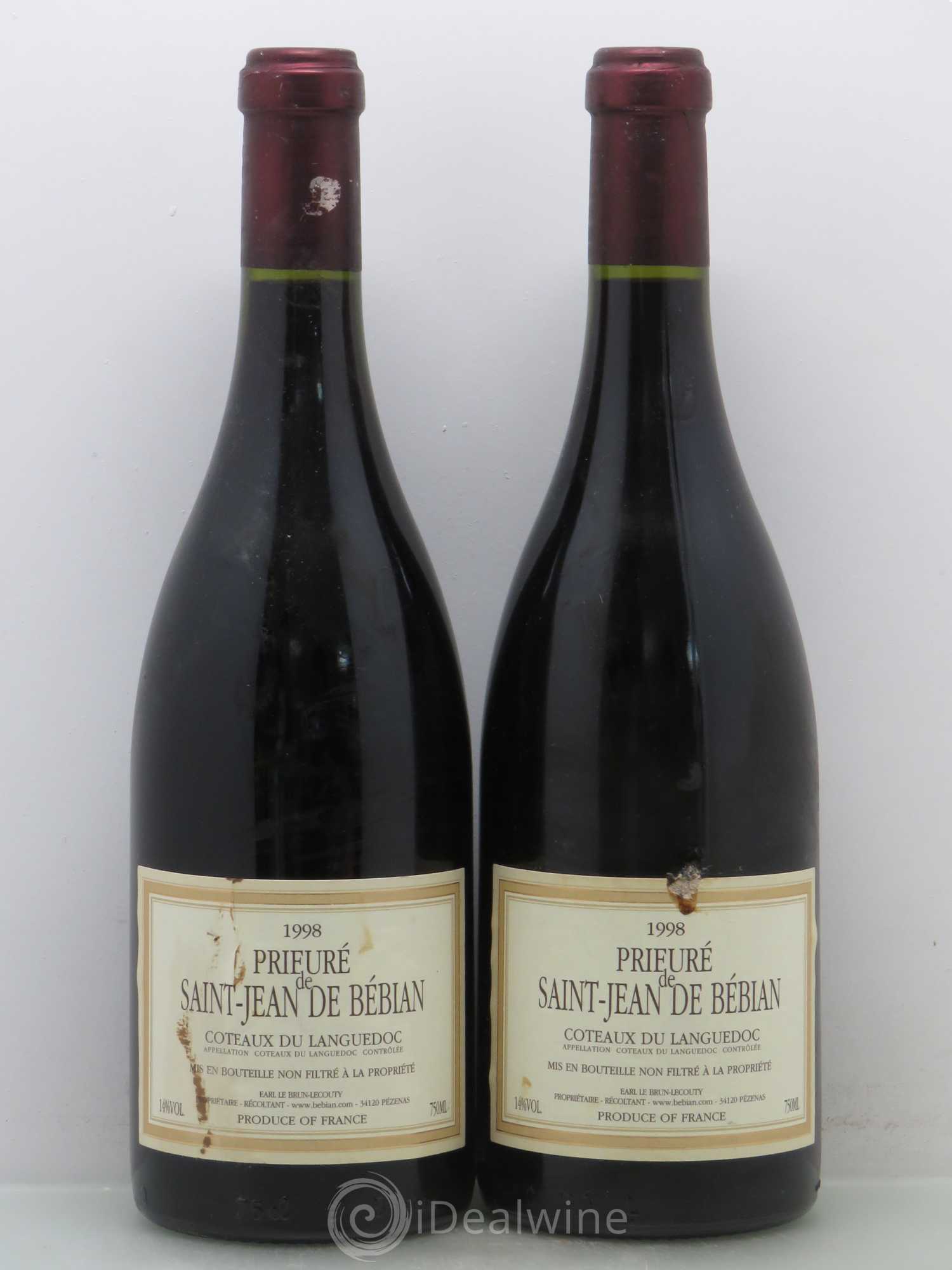 Languedoc Prieuré St-Jean de Bébian 1998 - Lot de 2 bouteilles - 0