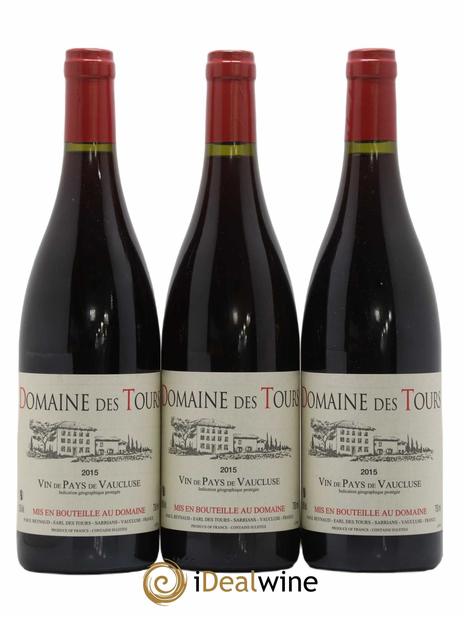 Vaucluse (Vin de Pays de Vaucluse) Domaine des Tours Emmanuel Reynaud 2015 - Lot de 3 bouteilles - 0