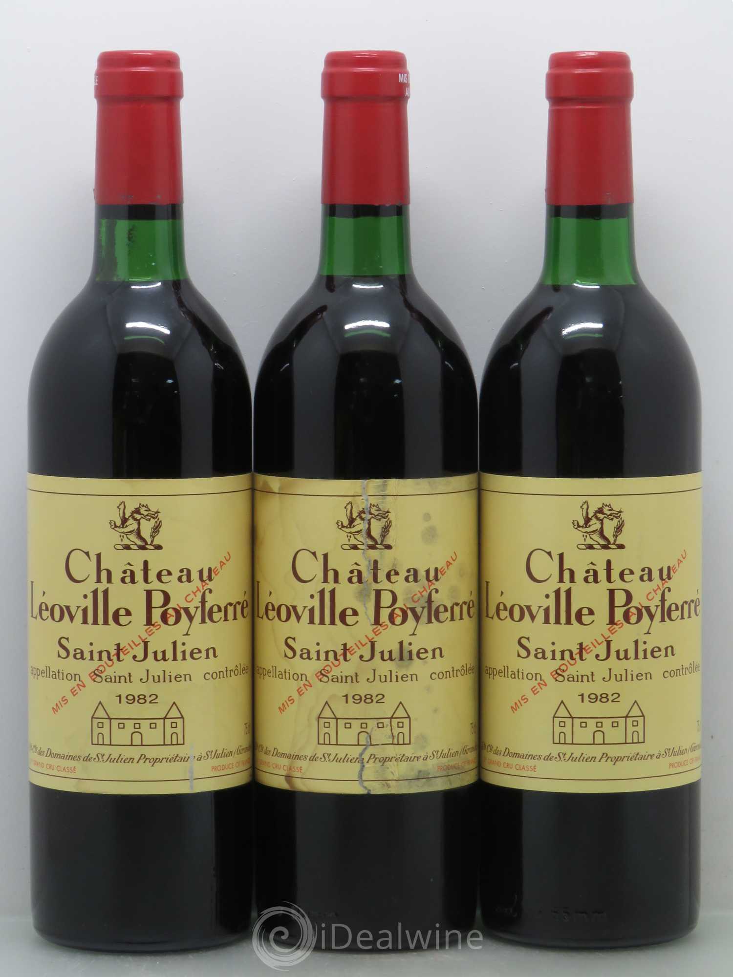 Château Léoville Poyferré 2ème Grand Cru Classé 1982 - Lot de 3 bouteilles - 0