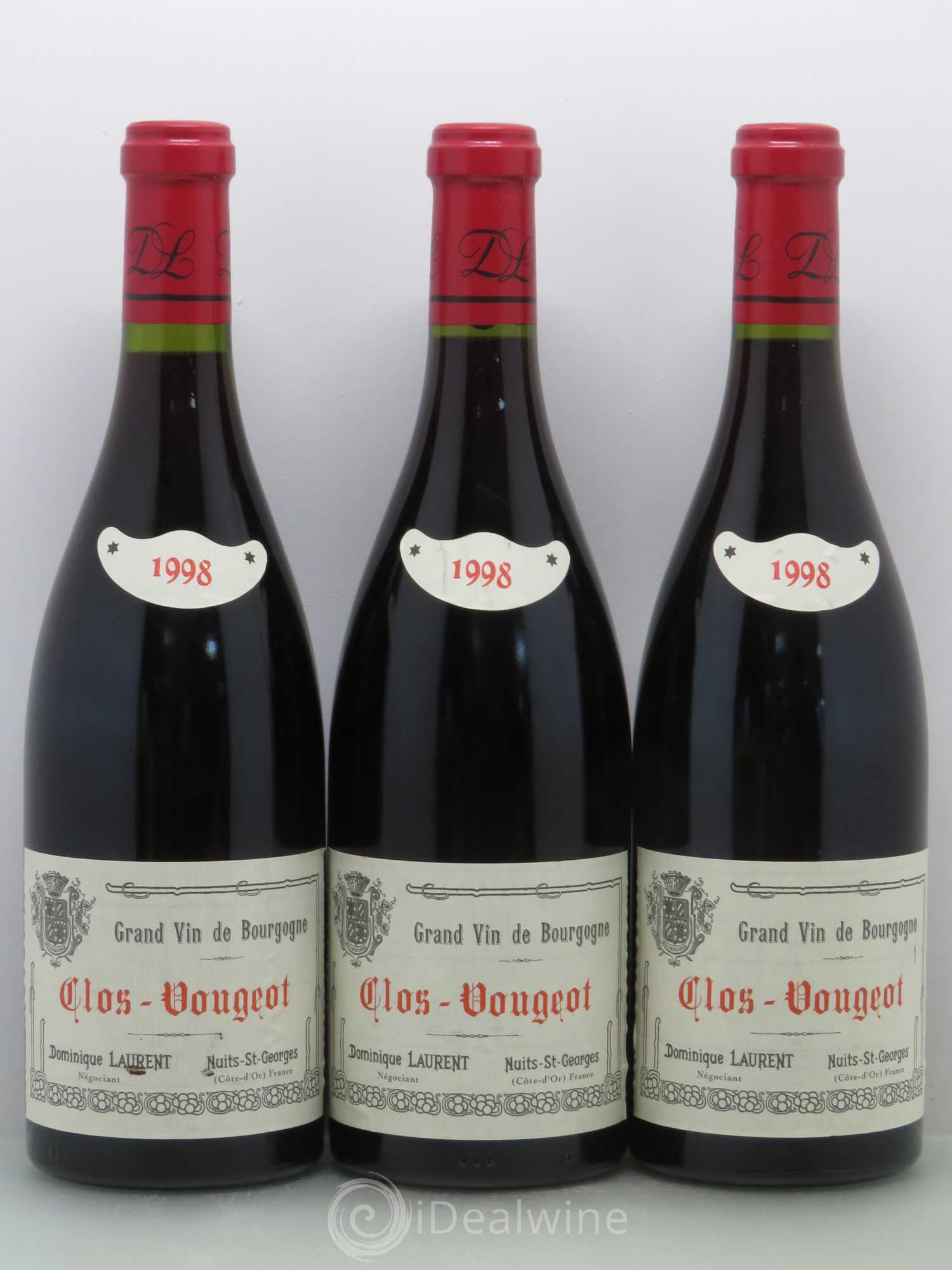 Clos de Vougeot Grand Cru Dominique Laurent 1998 - Lot de 3 bouteilles - 0