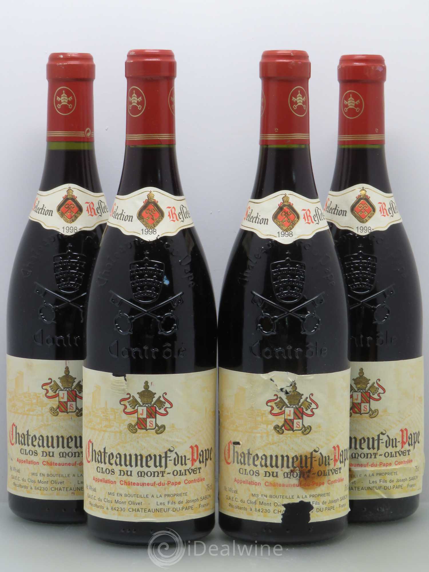 Châteauneuf-du-Pape Clos du Mont-Olivet 1998 - Lot de 4 bouteilles - 0