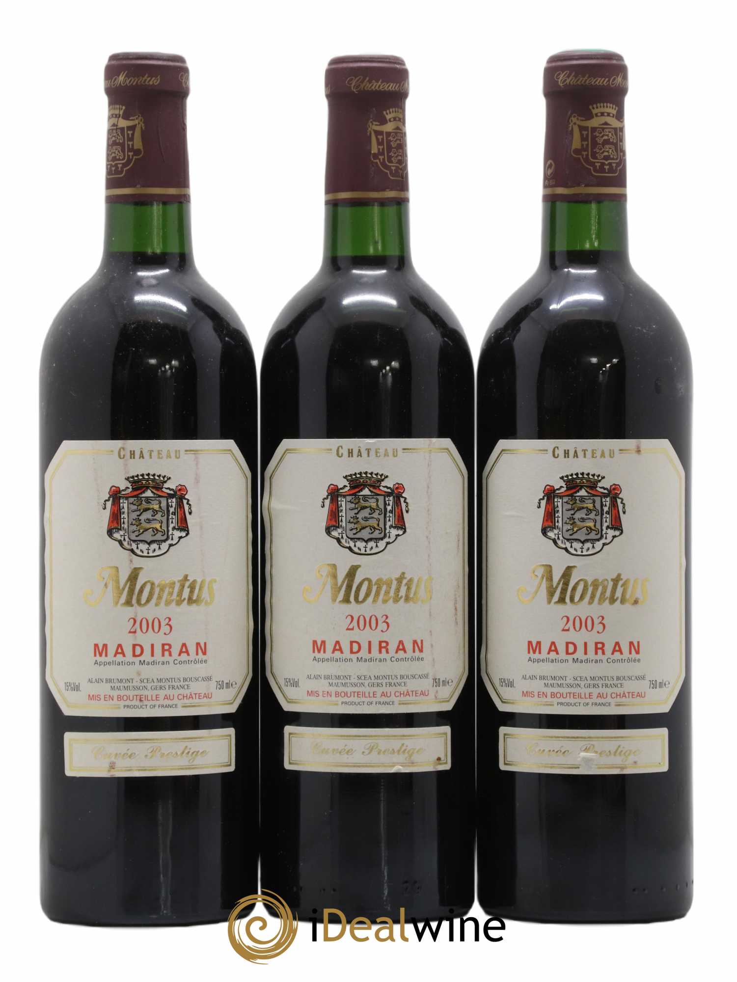 Madiran Château Montus-Prestige Alain Brumont 2003 - Lot de 3 bouteilles - 0