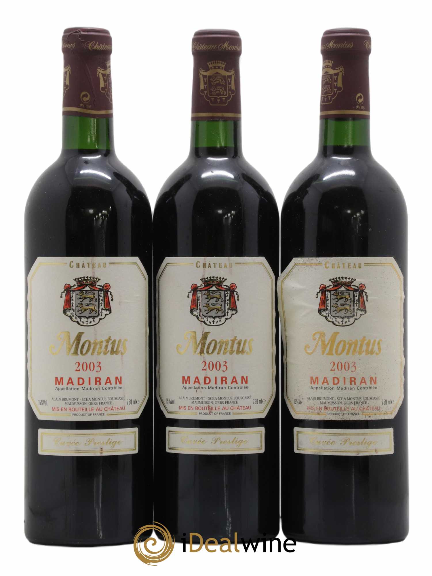 Madiran Château Montus-Prestige Alain Brumont 2003 - Lot de 3 bouteilles - 0