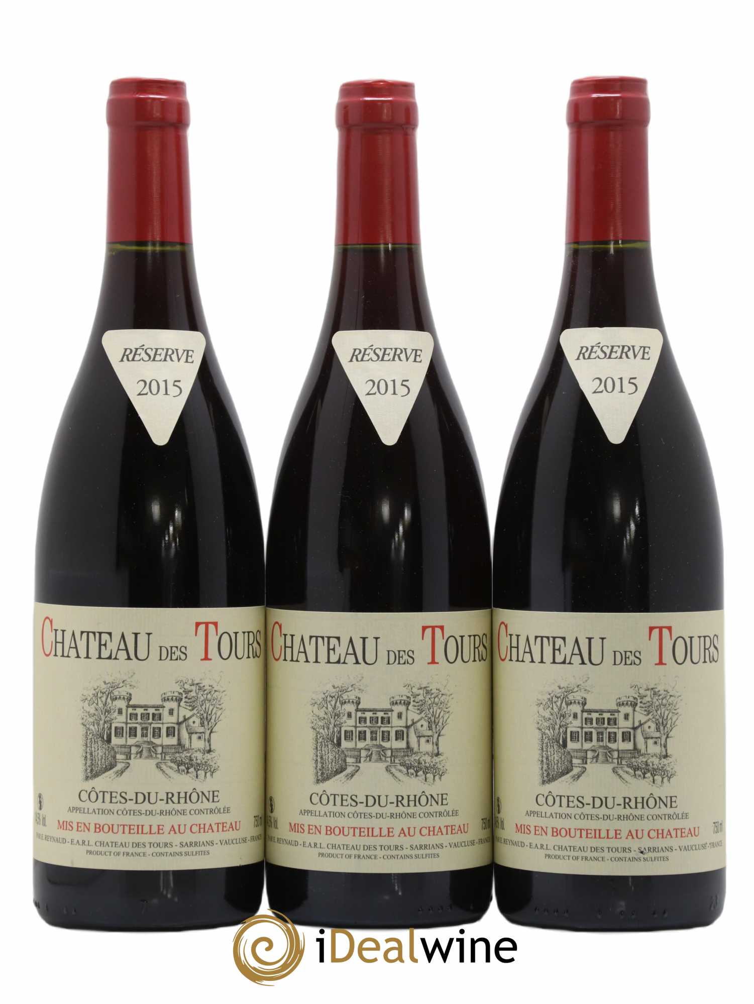 Côtes-du-Rhône Château des Tours Emmanuel Reynaud 2015 - Lot de 3 bouteilles - 0