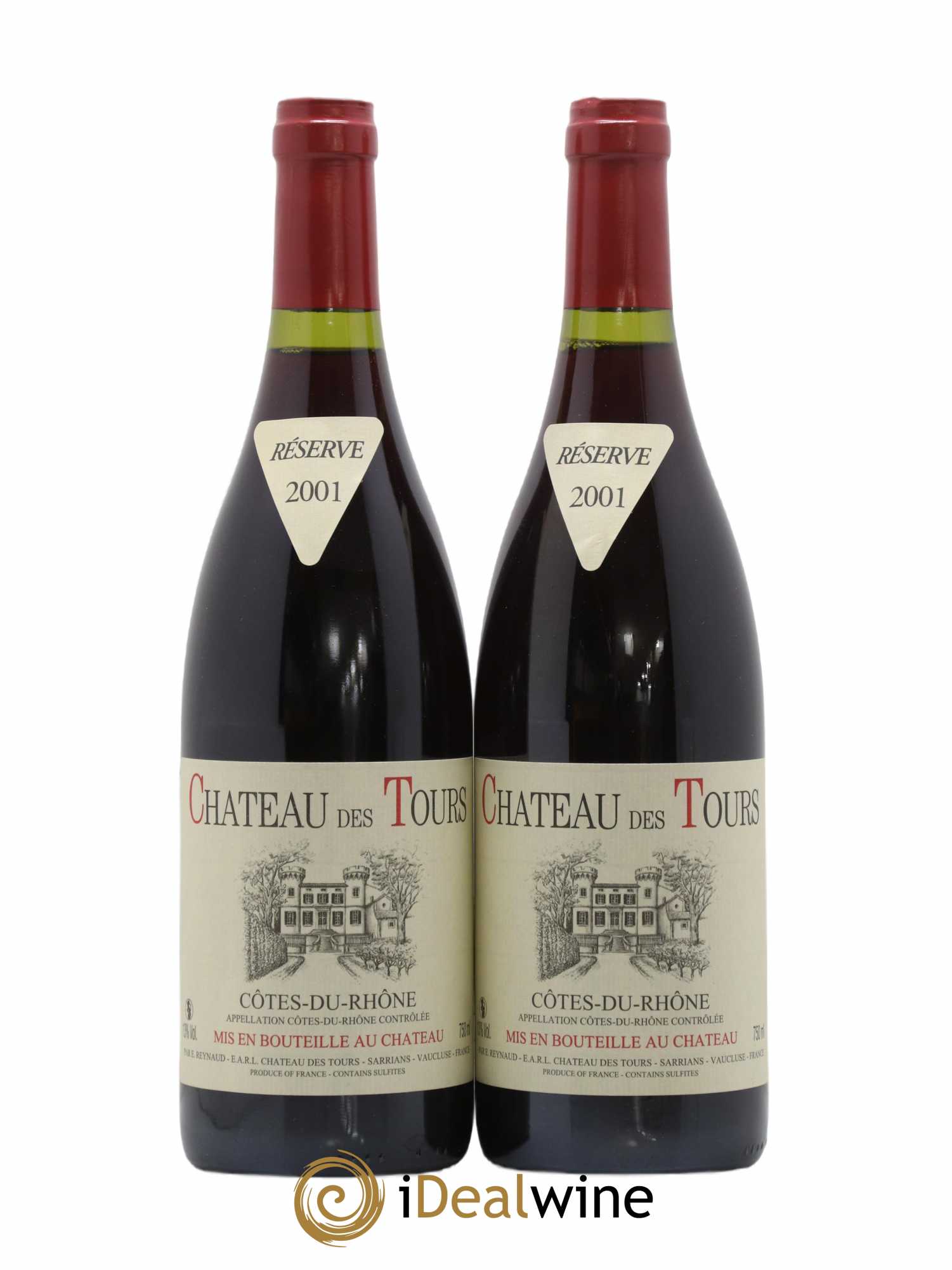 Côtes-du-Rhône Château des Tours Emmanuel Reynaud 2001 - Lot de 2 bouteilles - 0