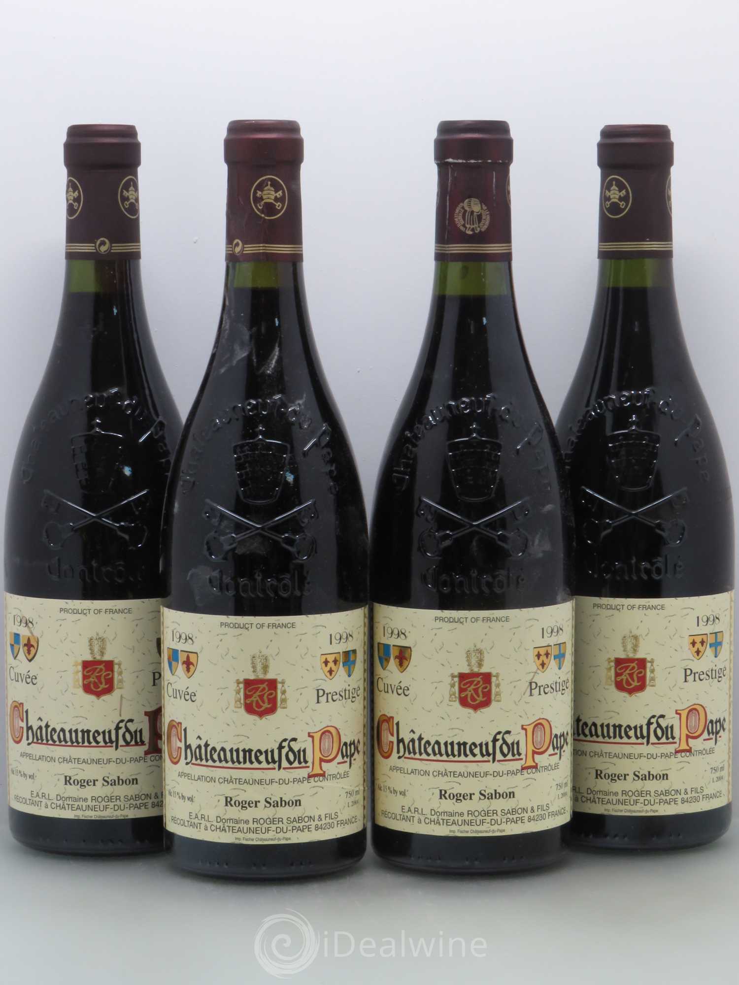 Châteauneuf-du-Pape Cuvée Prestige Roger Sabon (Domaine) 1998 - Lot de 4 bouteilles - 0