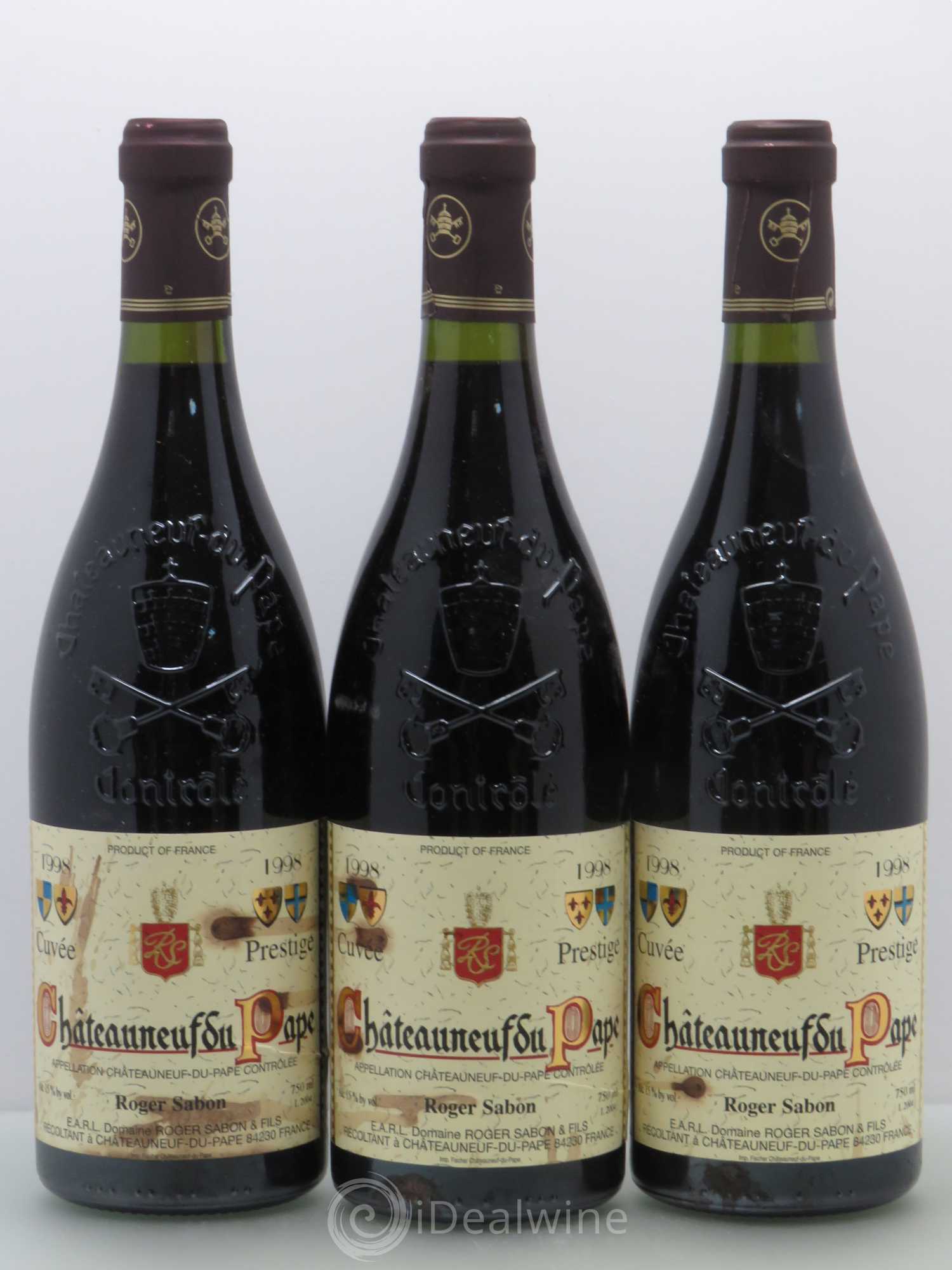 Châteauneuf-du-Pape Cuvée Prestige Roger Sabon (Domaine) 1998 - Lot de 3 bouteilles - 0