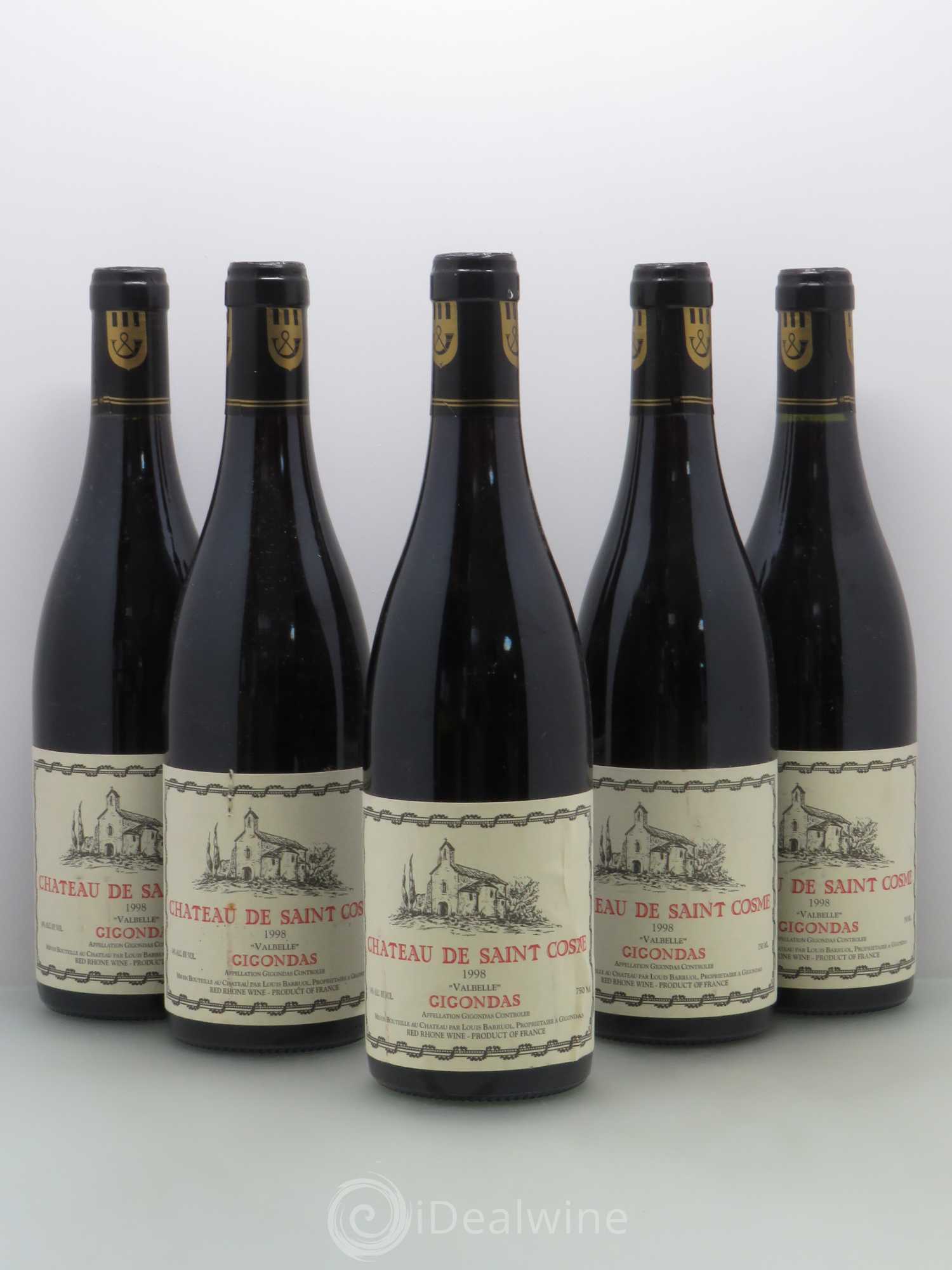 Gigondas Saint Cosme Valbelle 1998 - Lot de 5 bouteilles - 0