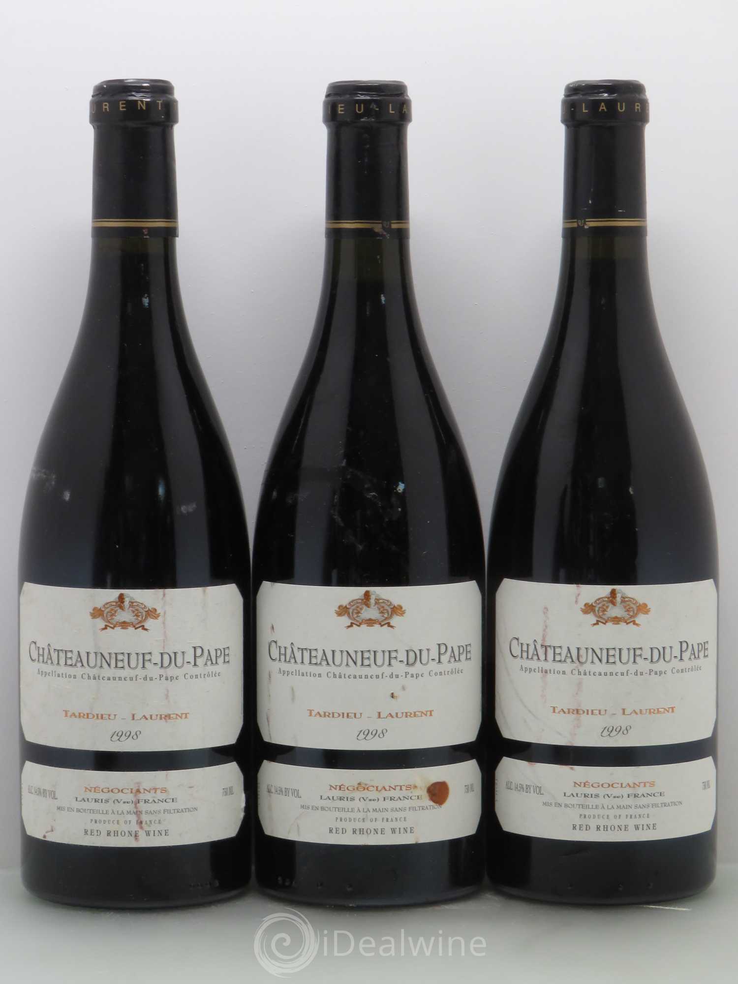 Châteauneuf-du-Pape Domaine Tardieu-Laurent Famille Tardieu 1998 - Lot de 6 bouteilles - 1