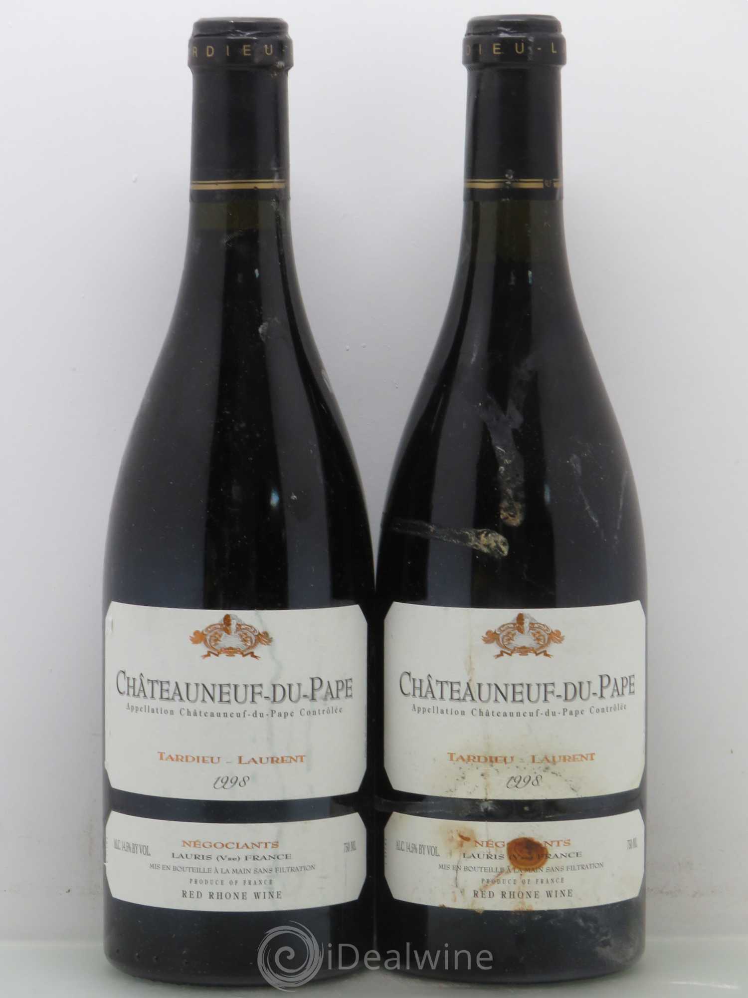 Châteauneuf-du-Pape Domaine Tardieu-Laurent Famille Tardieu 1998 - Lot de 2 bouteilles - 0
