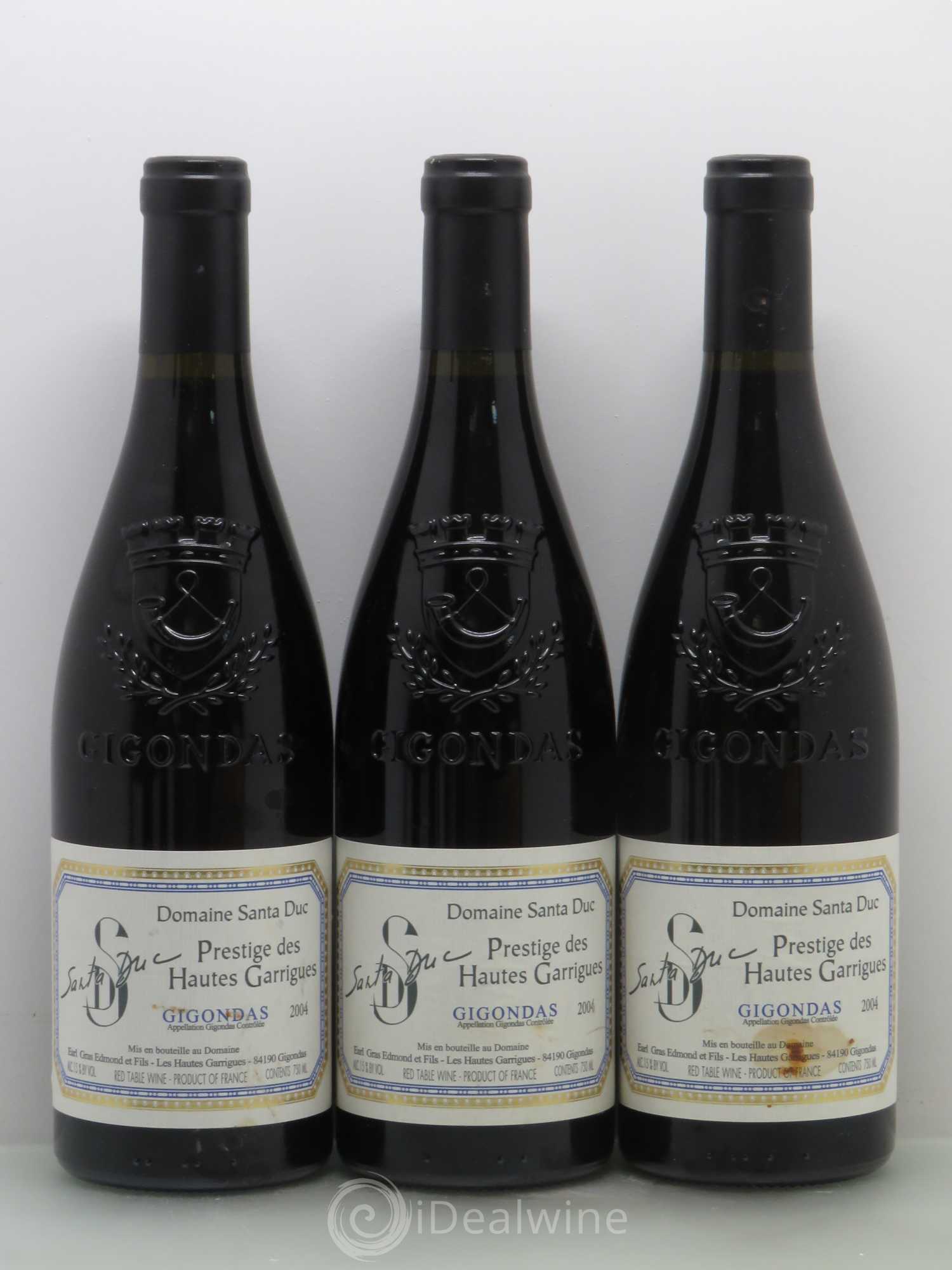 Gigondas Santa Duc Prestige Des hautes garrigues 2004 - Posten von 6 Flaschen - 1
