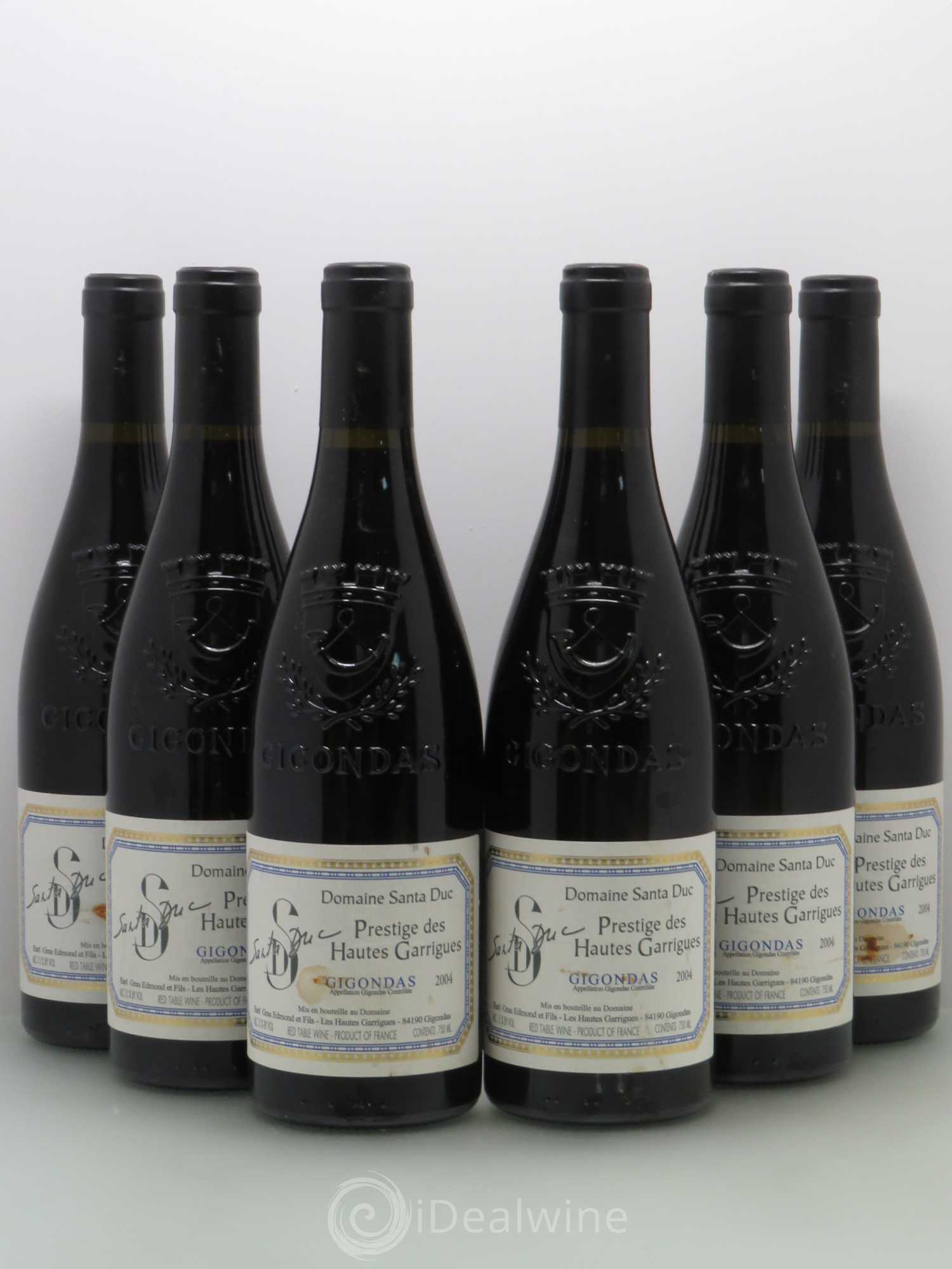 Gigondas Santa Duc Prestige Des hautes garrigues 2004 - Posten von 6 Flaschen - 0