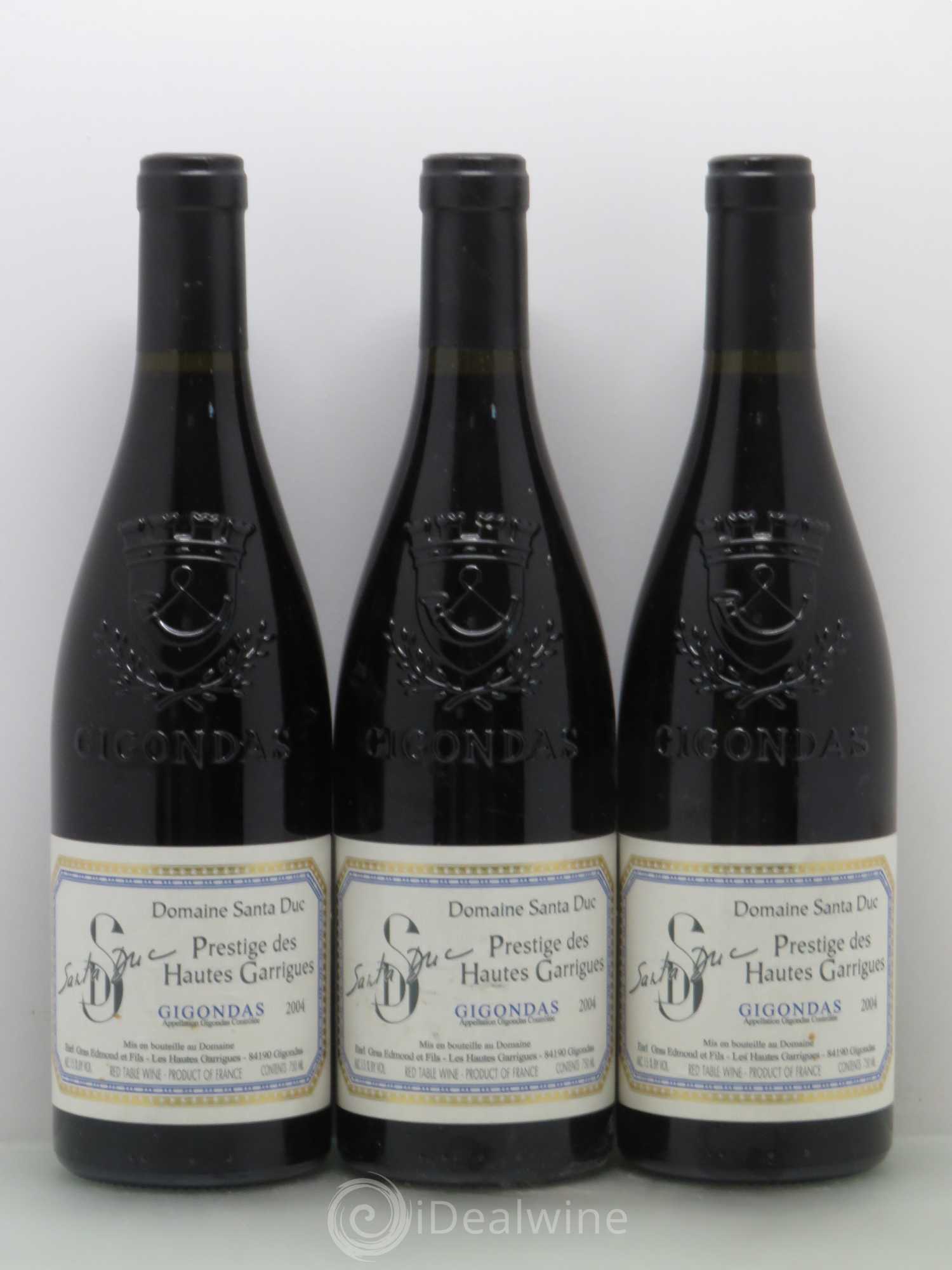 Gigondas Santa Duc Prestige des hautes garrigues 2004 - Posten von 3 Flaschen - 0