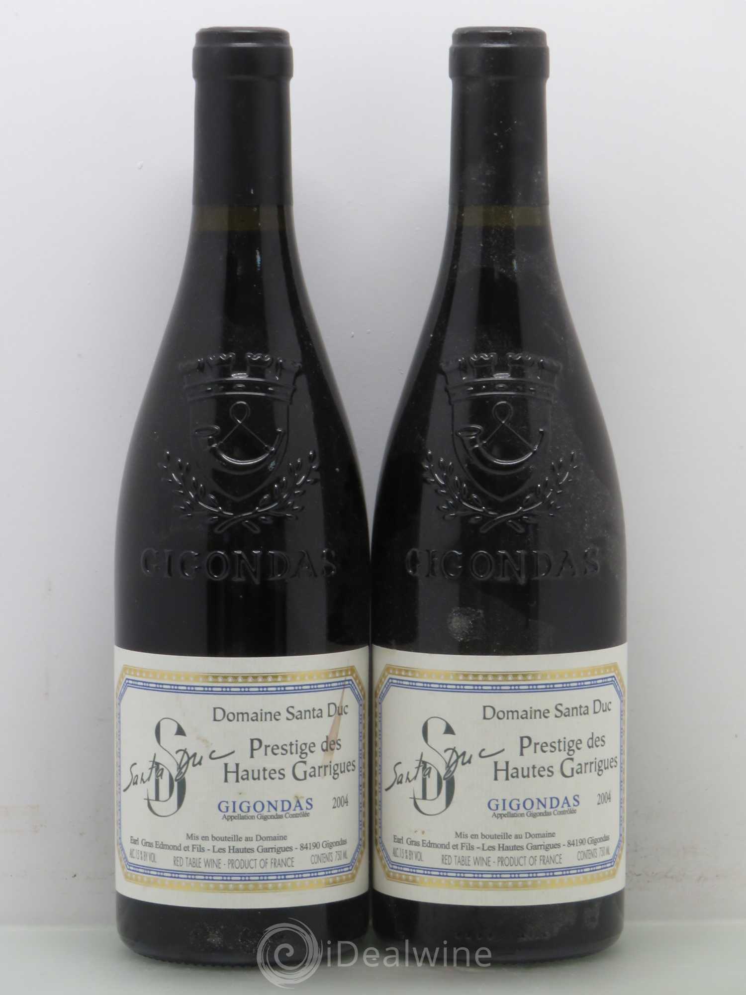 Gigondas Santa Duc Prestige des hautes garrigues 2004 - Posten von 2 Flaschen - 0