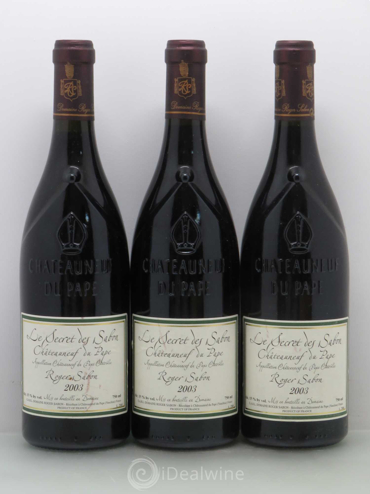 Châteauneuf-du-Pape Le Secret des Sabon Domaine Roger Sabon 2003 - Lot de 6 bouteilles - 2