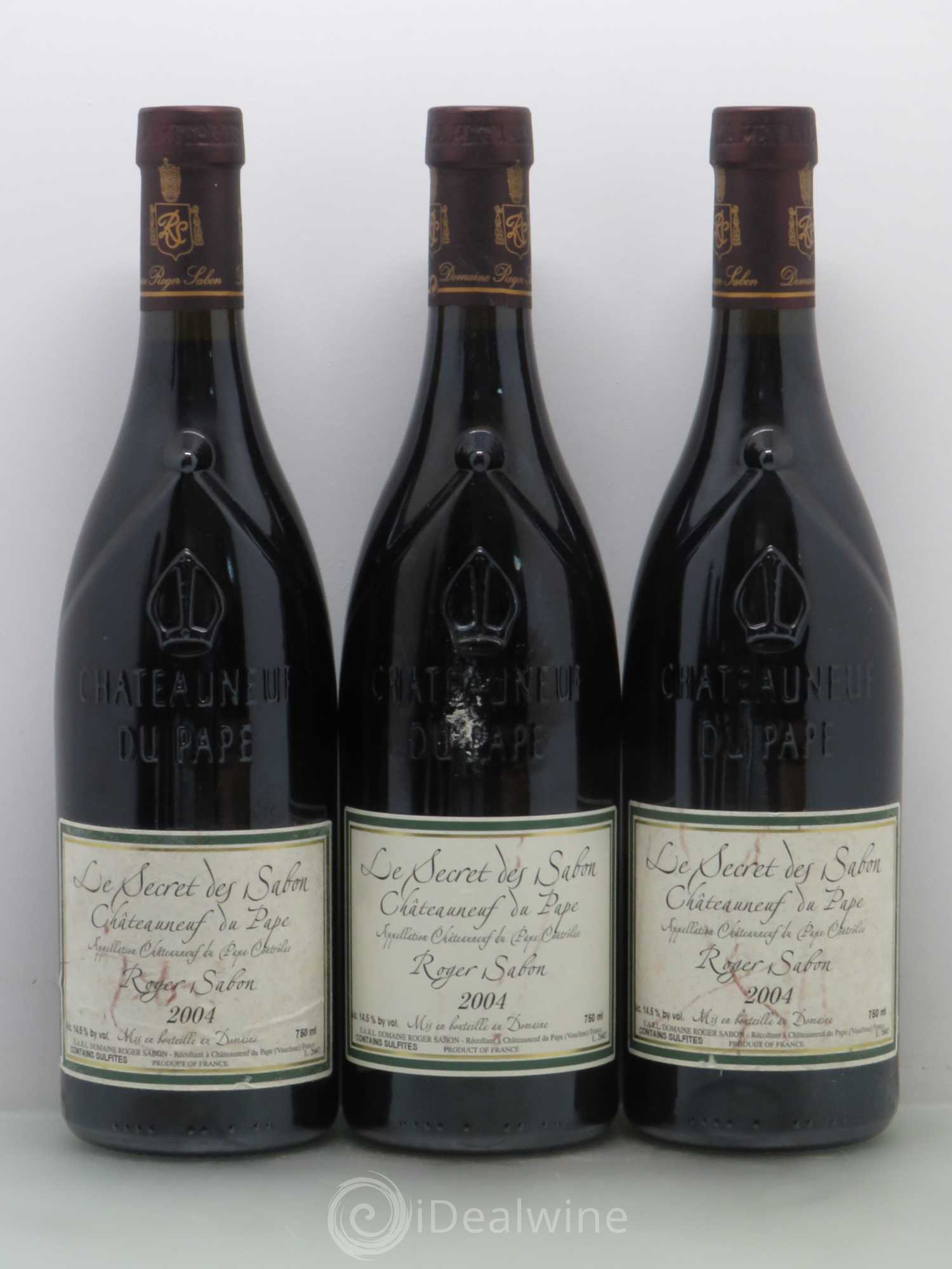 Châteauneuf-du-Pape Le Secret des Sabon Domaine Roger Sabon 2004 - Lot de 6 bouteilles - 1