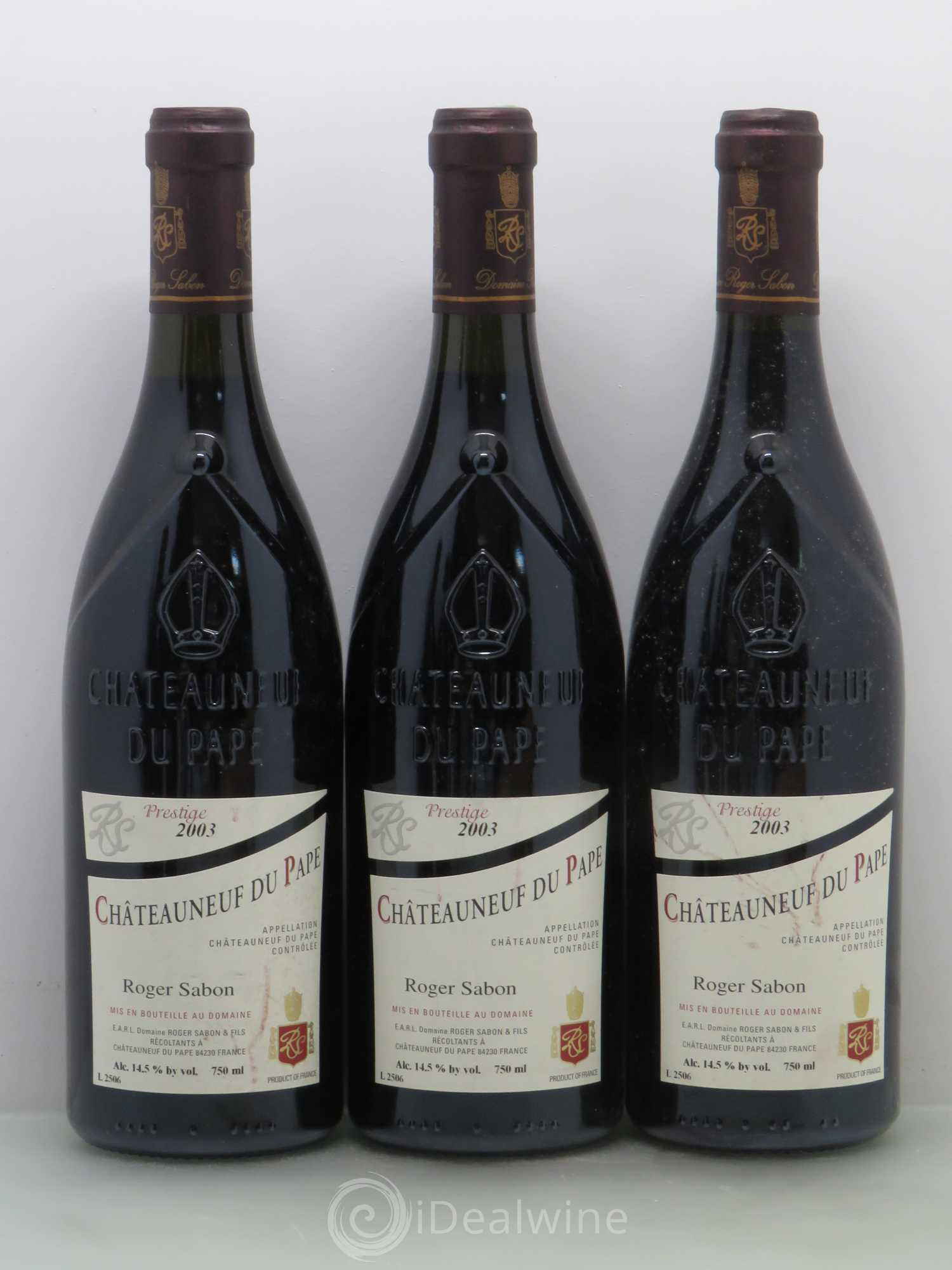 Châteauneuf-du-Pape Cuvée Prestige Roger Sabon (Domaine) 2003 - Lot de 12 bouteilles - 1