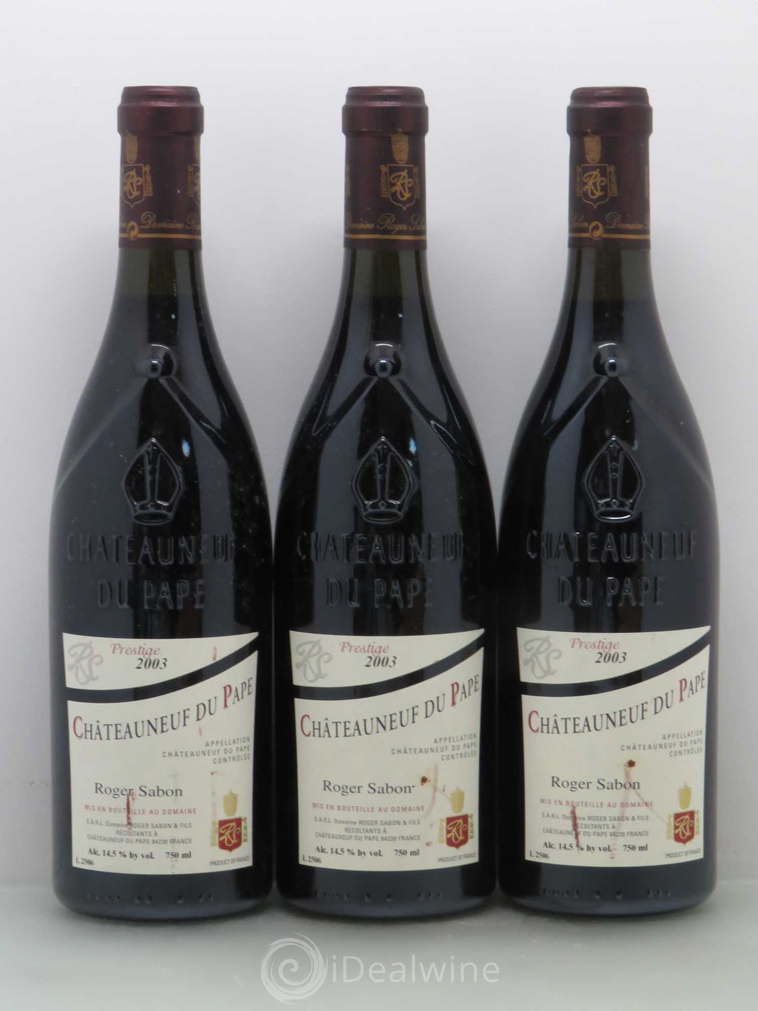 Châteauneuf-du-Pape Cuvée Prestige Roger Sabon (Domaine) 2003 - Lot de 12 bouteilles - 3