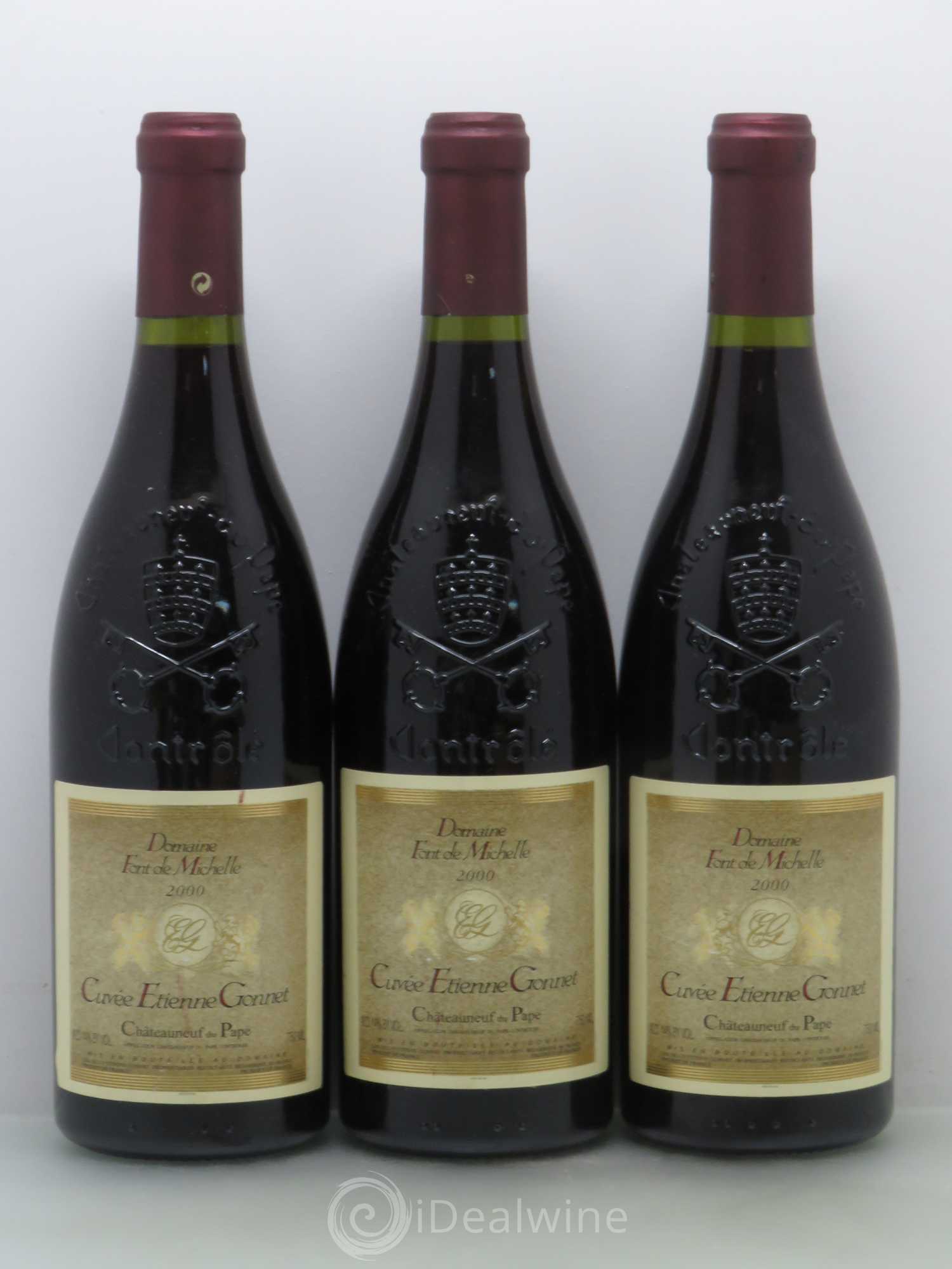 Châteauneuf-du-Pape Domaine Font de Michelle Cuvée Etienne Gonnet Famille Gonnet 2000 - Lot de 3 bouteilles - 0