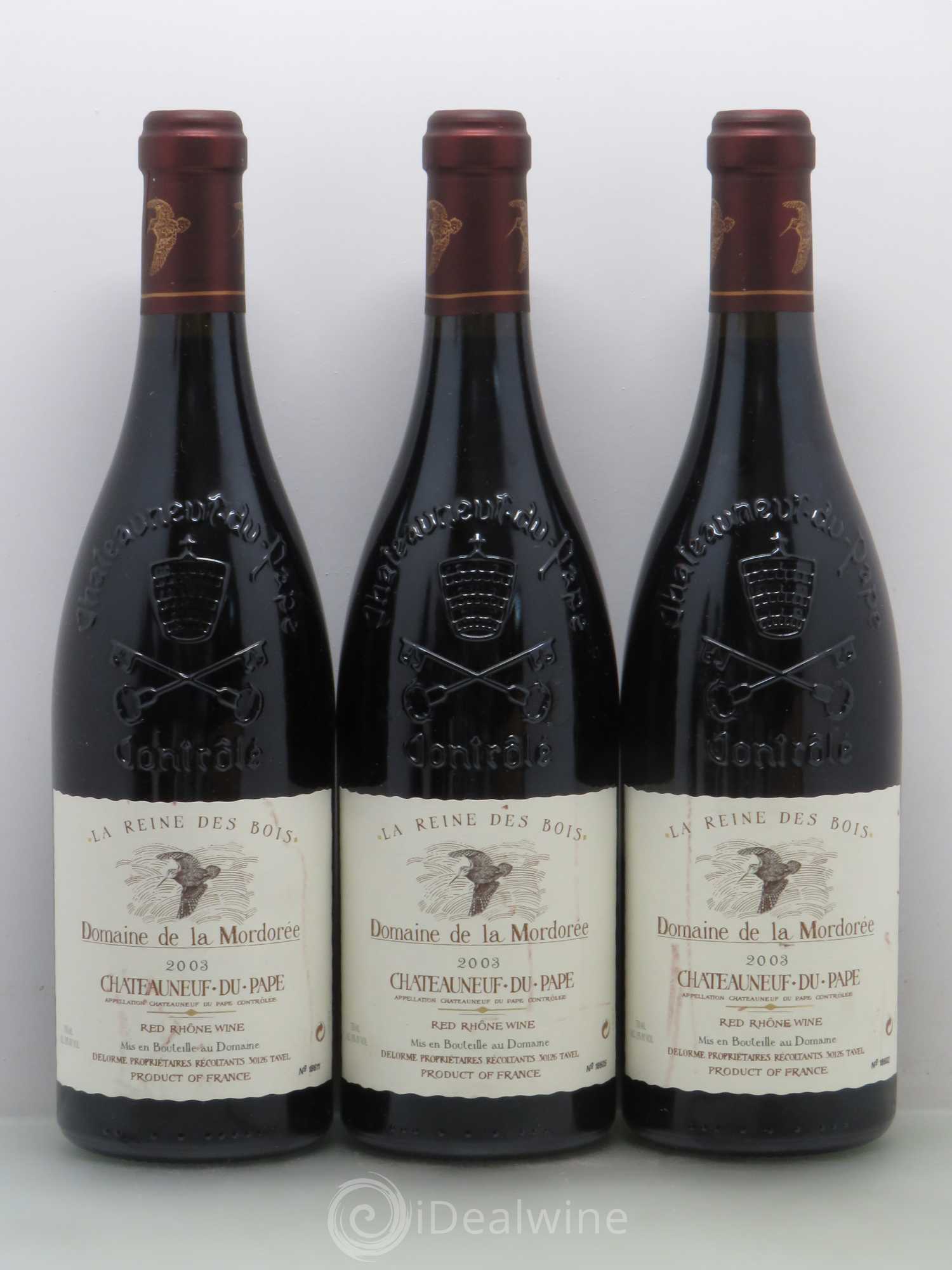 Châteauneuf-du-Pape  Cuvée de la Reine des Bois La Mordorée (Domaine de) 2003 - Lot de 6 bouteilles - 1