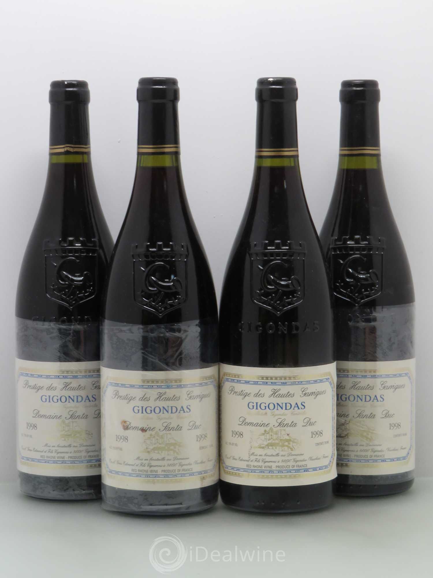 Gigondas Santa Duc Prestige des hautes garrigues 1998 - Posten von 4 Flaschen - 0