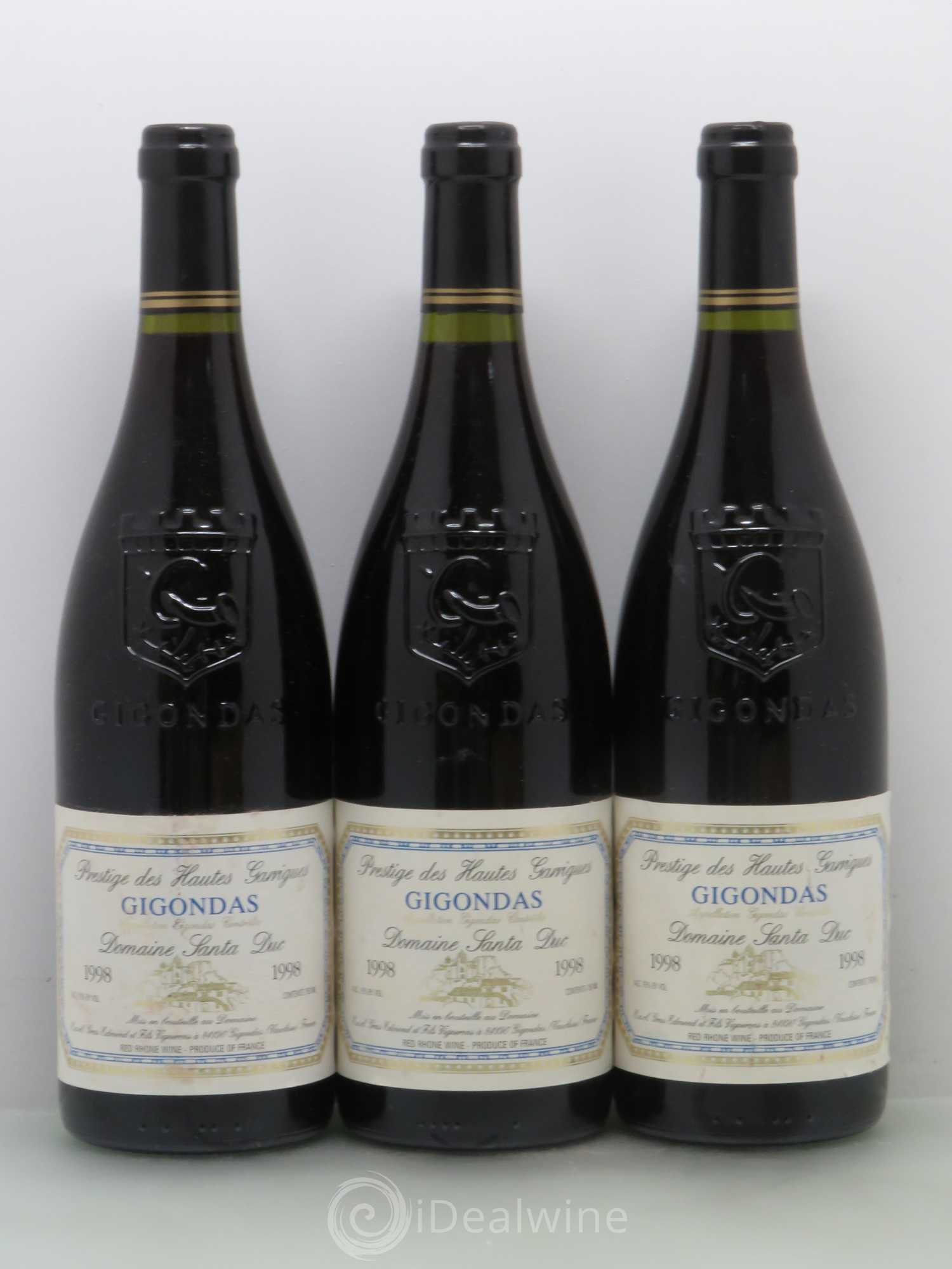 Gigondas Santa Duc Prestige des hautes garrigues 1998 - Posten von 3 Flaschen - 0