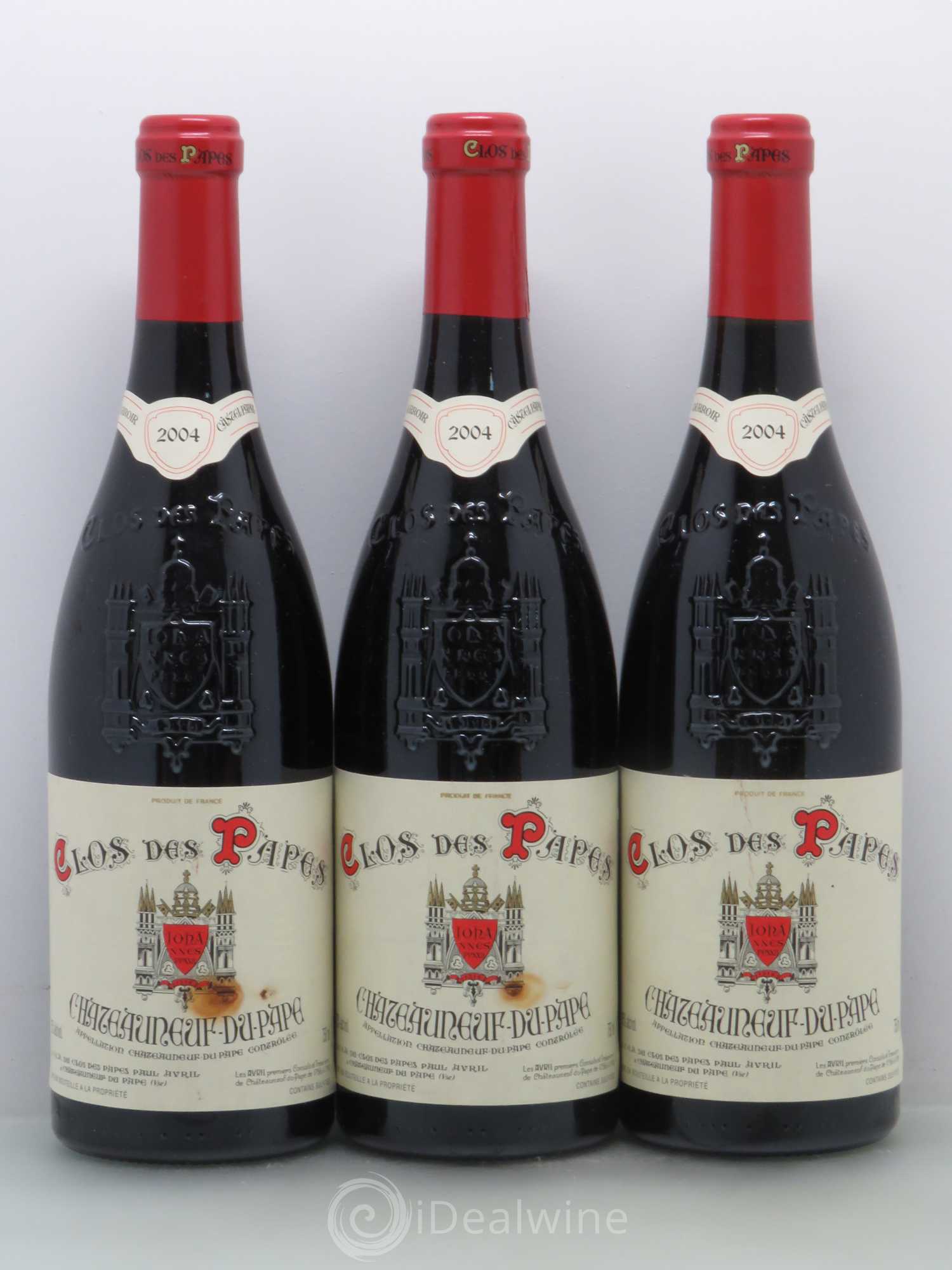 Châteauneuf-du-Pape Clos des Papes - Paul Avril 2004 - Lot de 3 bouteilles - 0