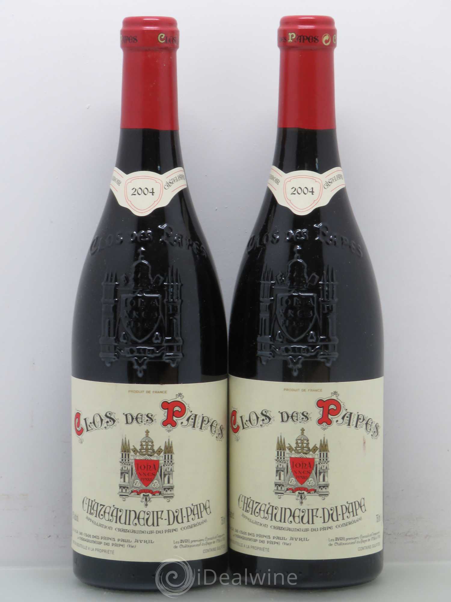 Châteauneuf-du-Pape Clos des Papes - Paul Avril 2004 - Lot de 2 bouteilles - 0