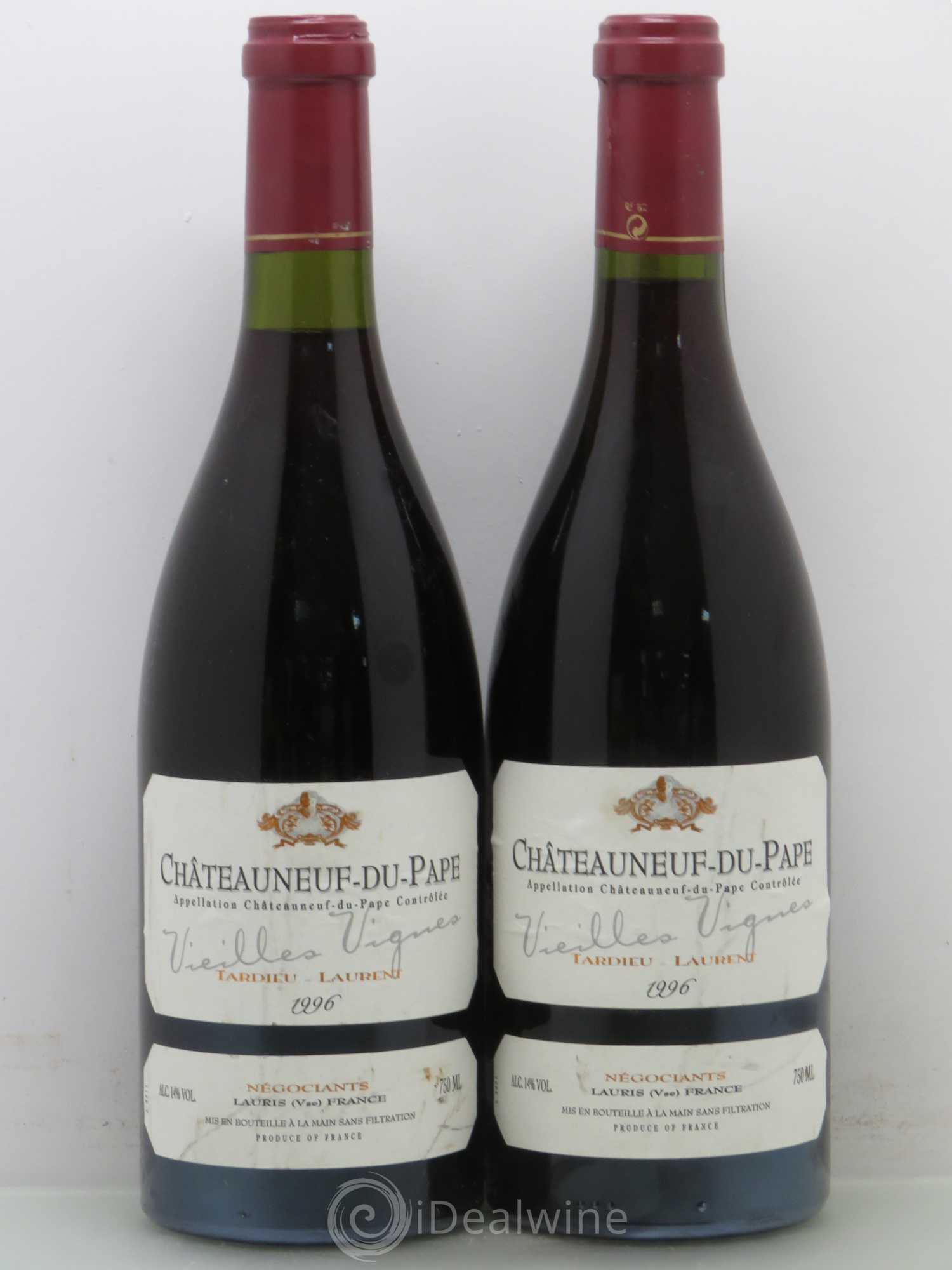 Châteauneuf-du-Pape Tardieu-Laurent Vieilles vignes Famille Tardieu 1996 - Lot de 2 bouteilles - 0