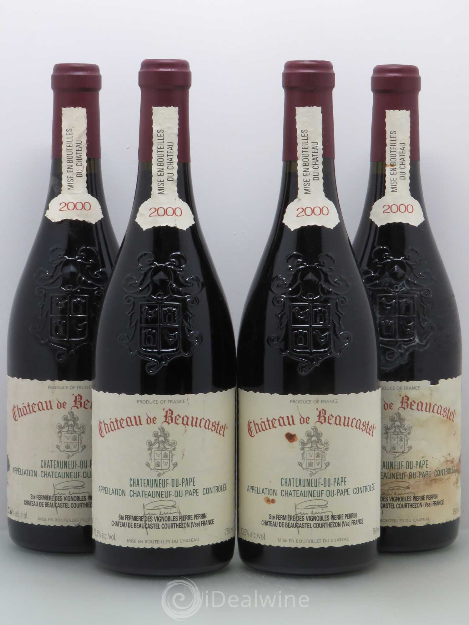 Châteauneuf-du-Pape Château de Beaucastel Famille Perrin 2000 - Lot de 4 bouteilles - 0