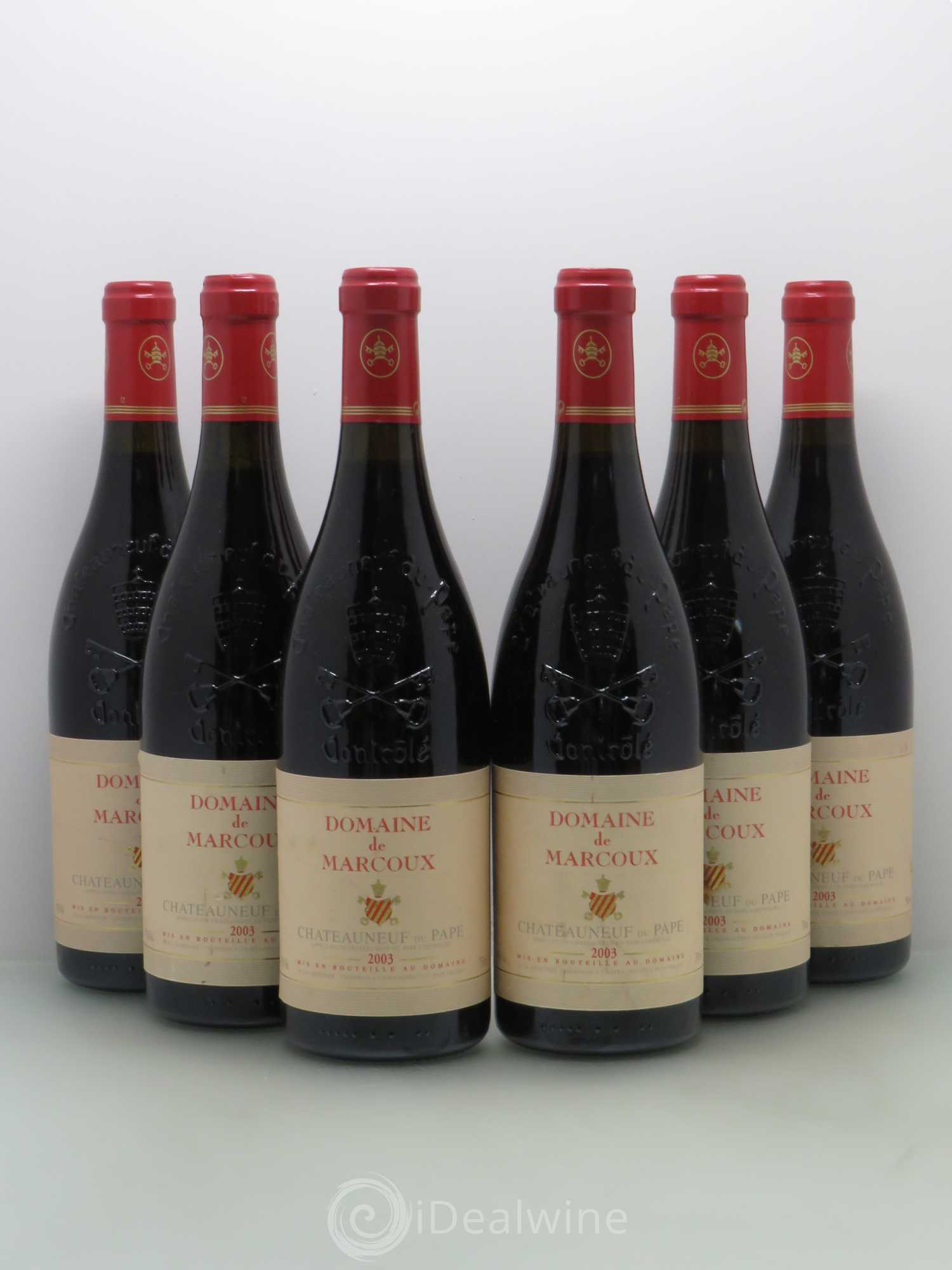 Châteauneuf-du-Pape Marcoux (Domaine de) 2003 - Lot de 6 bouteilles - 0