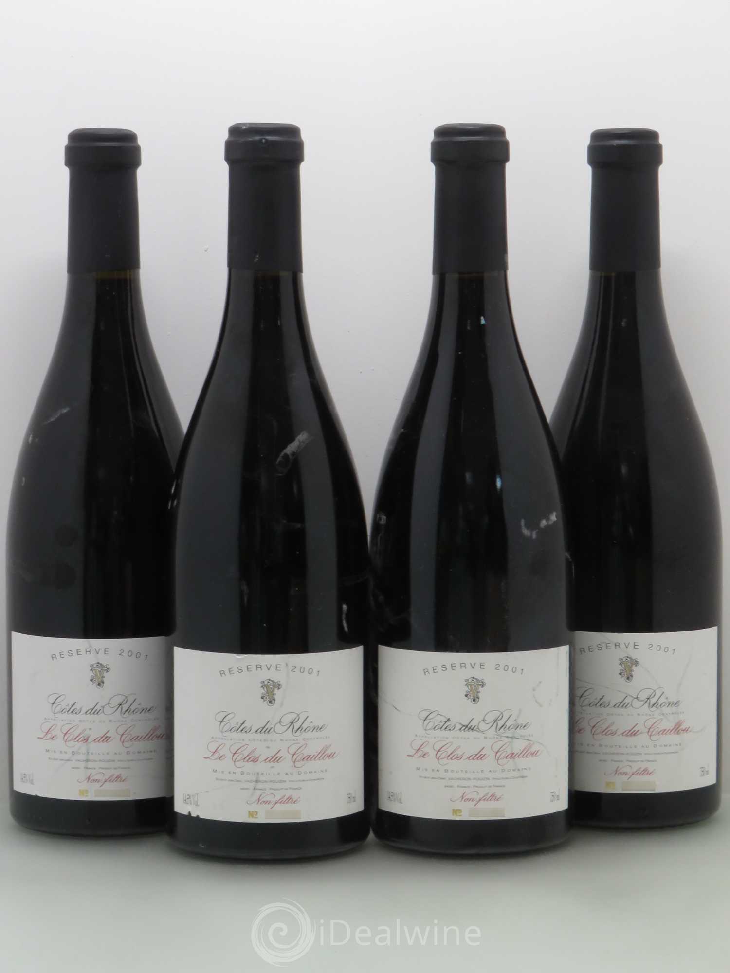 Côtes-du-Rhône Le Clos du Caillou 2001 - Posten von 4 Flaschen - 0