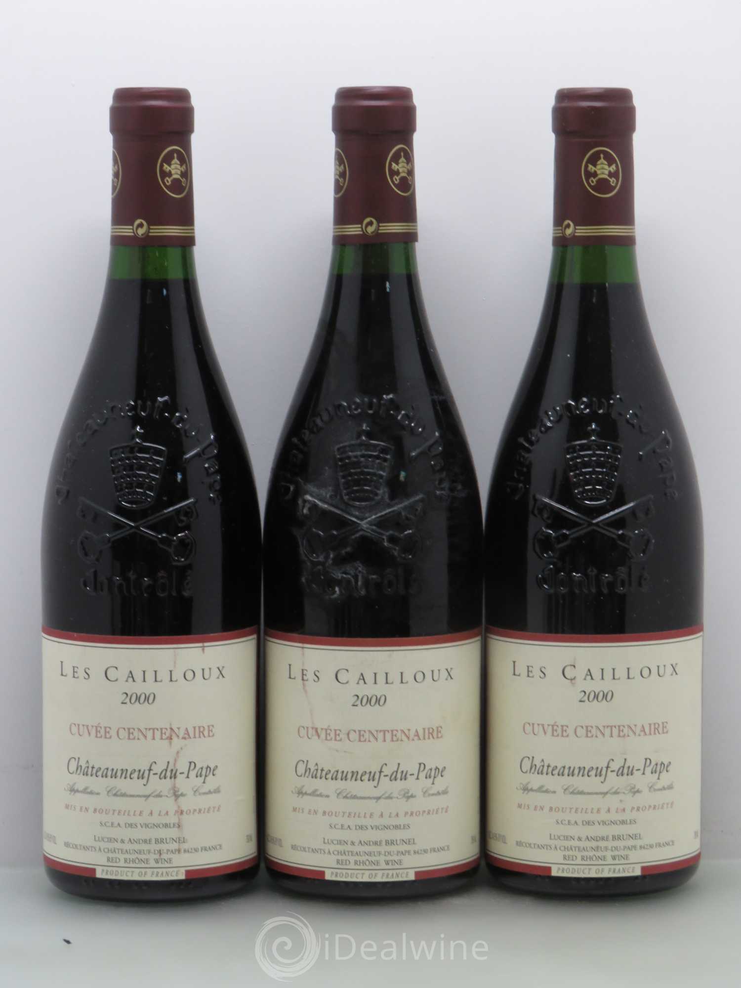 Châteauneuf-du-Pape Les Cailloux Cuvée Centenaire André Brunel 2000 - Lot de 6 bouteilles - 1