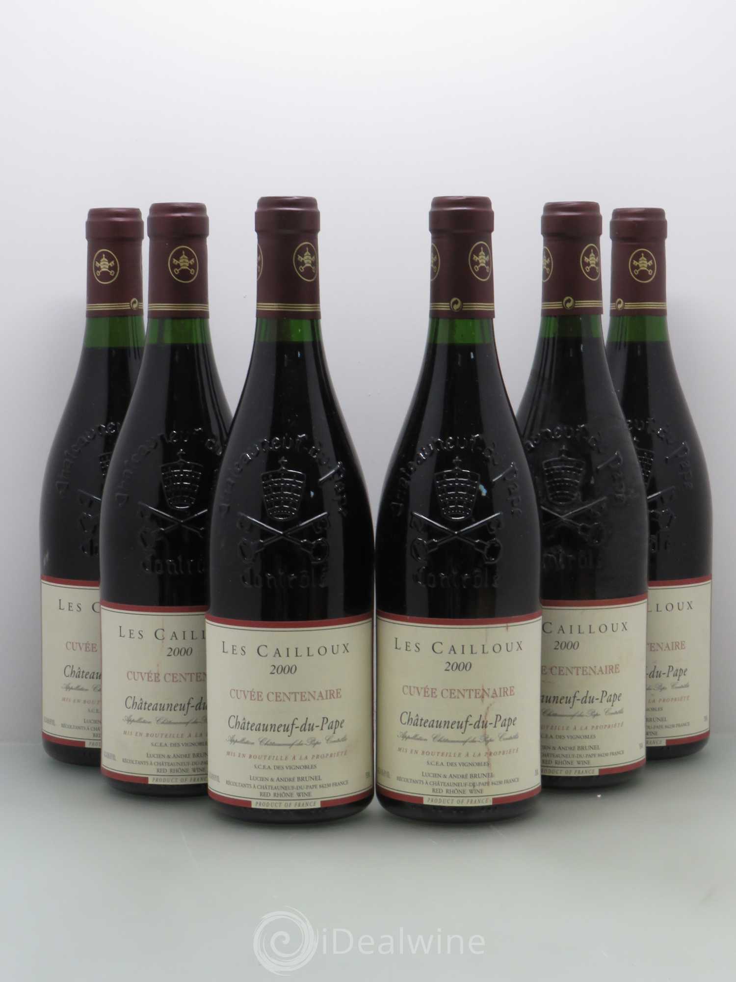 Châteauneuf-du-Pape Les Cailloux Cuvée Centenaire André Brunel 2000 - Lot de 6 bouteilles - 0