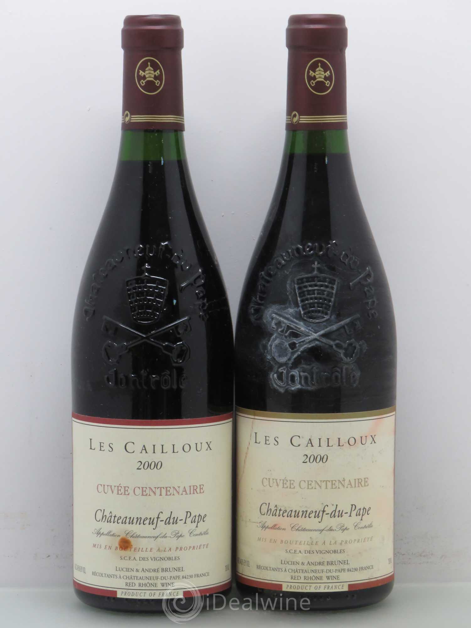Châteauneuf-du-Pape Les Cailloux Cuvée Centenaire André Brunel 2000 - Lot de 2 bouteilles - 0